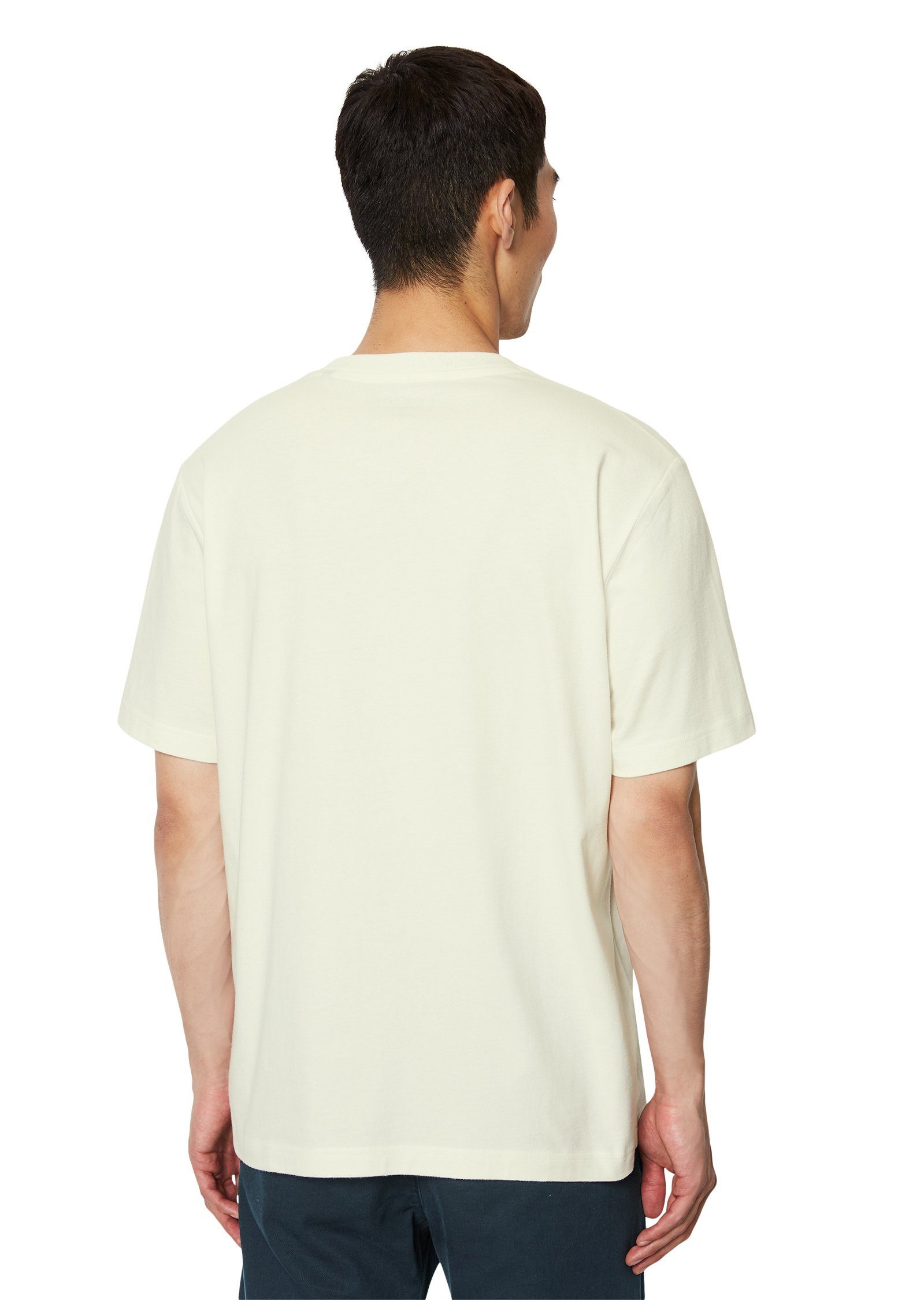 wollweiß T-Shirt mittelschwerem Marc O'Polo Bio-Baumwoll-Jersey aus