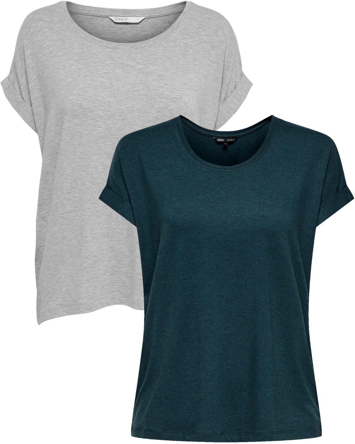 ONLY T-Shirt Stilvolles Basic Shirt mit Rundhalsausschnitt (2er-Pack) unifa günstig online kaufen
