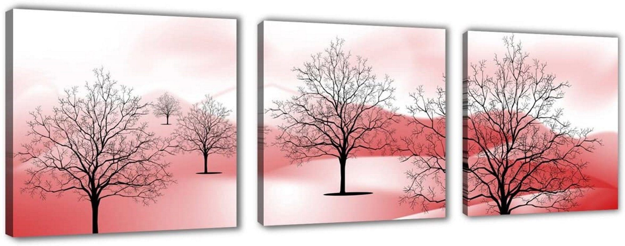 Kunstdruck 3er Set auf Holzrahmen + sofort aufhängbar 3 Teile à 50 x 50 cm