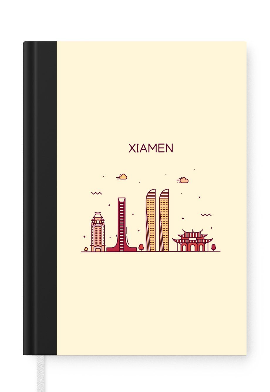 MuchoWow Notizbuch Xiamen - China - Skyline, Journal, Merkzettel, Tagebuch, Notizheft, A5, 98 Seiten, Haushaltsbuch | Notizbücher