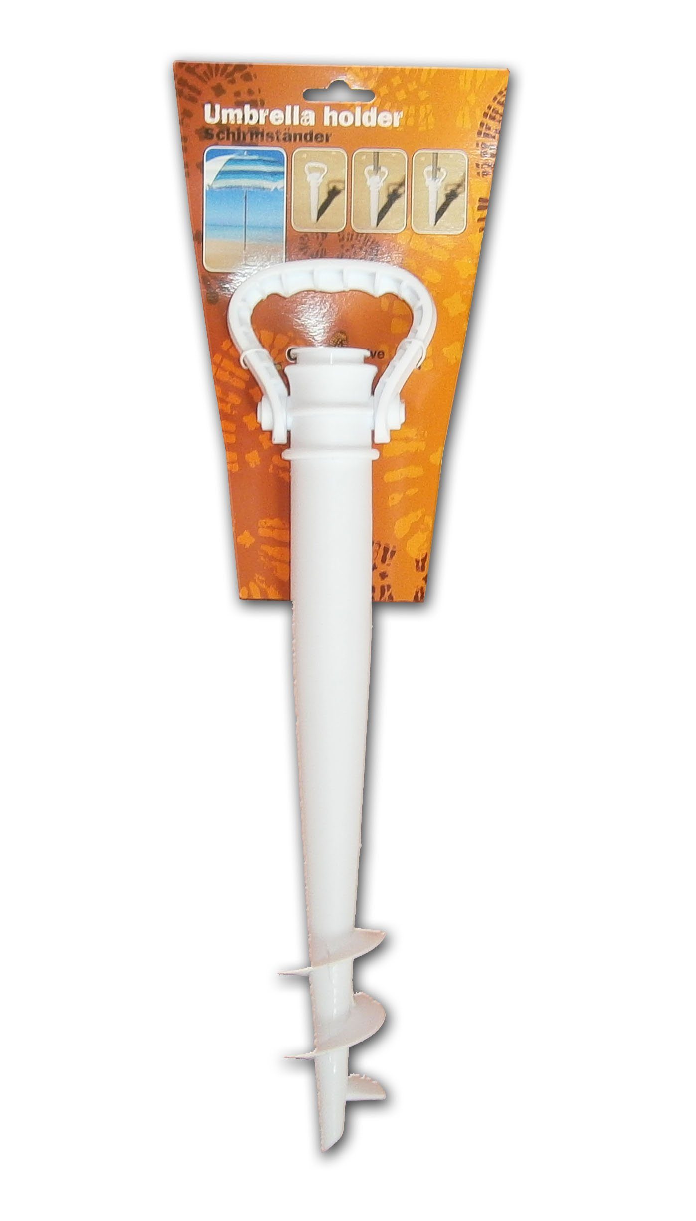 Lifetime Kunststoffschirmständer SONNENSCHIRMSTÄNDER mit Bodendübel WEISS 44cm Schirmständer