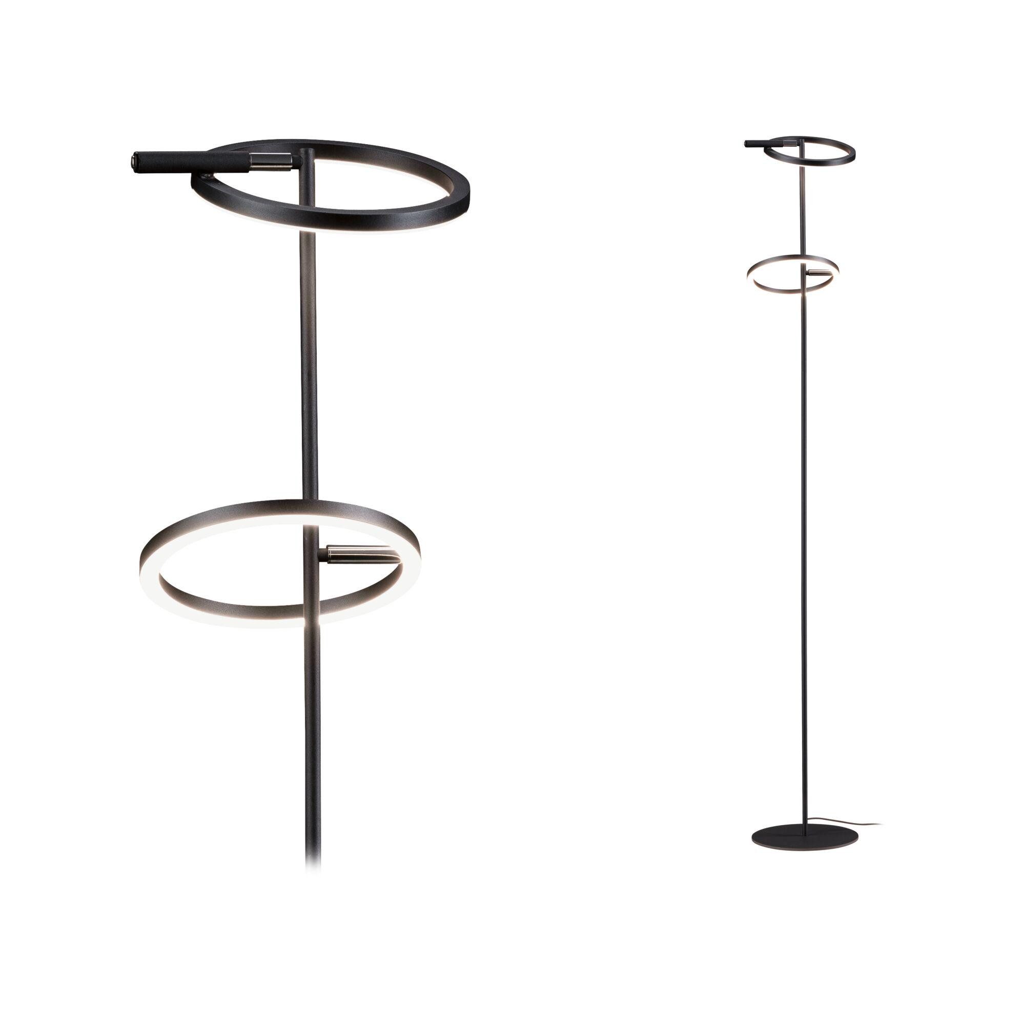 Paulmann LED Stehlampe Odila Tunable White 2x1200lm 2x10,4W Schwarz matt, Chrom, LED fest integriert, Tageslichtweiß, dimmbar