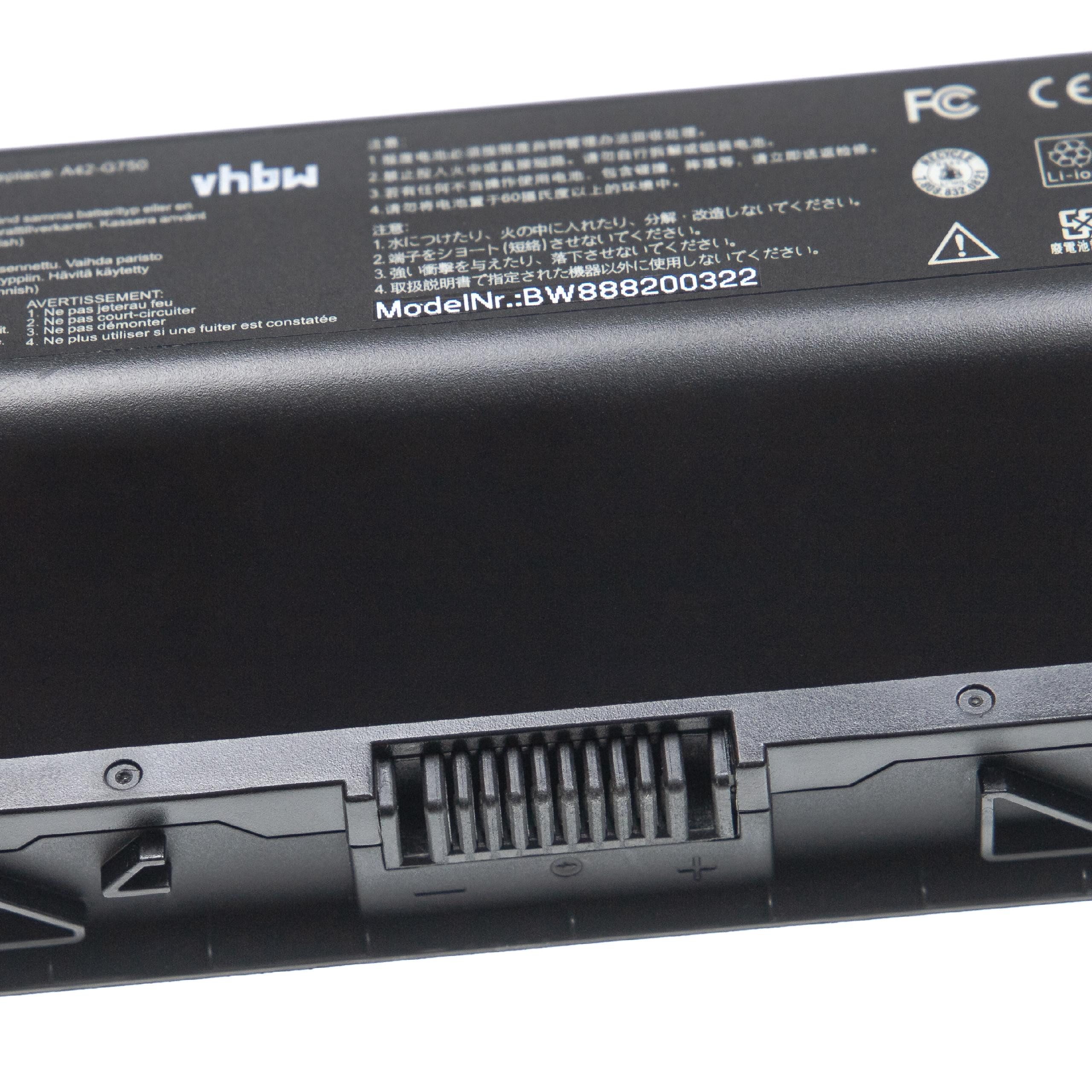 vhbw Ersatz für Asus 4400 V) Laptop-Akku (14,8 A42-G750 Li-Ion mAh für