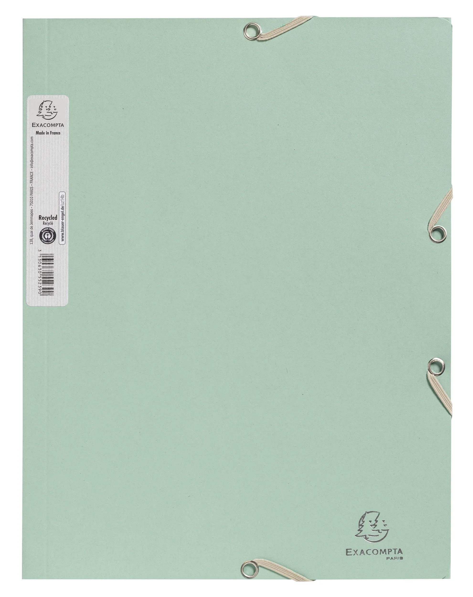 EXACOMPTA Organisationsmappe 25x Sammelmappe A4 RCkarton 400g/m2, AutentiK - Salbeigrün - 55233E, Sammelmappen 3 Klappen