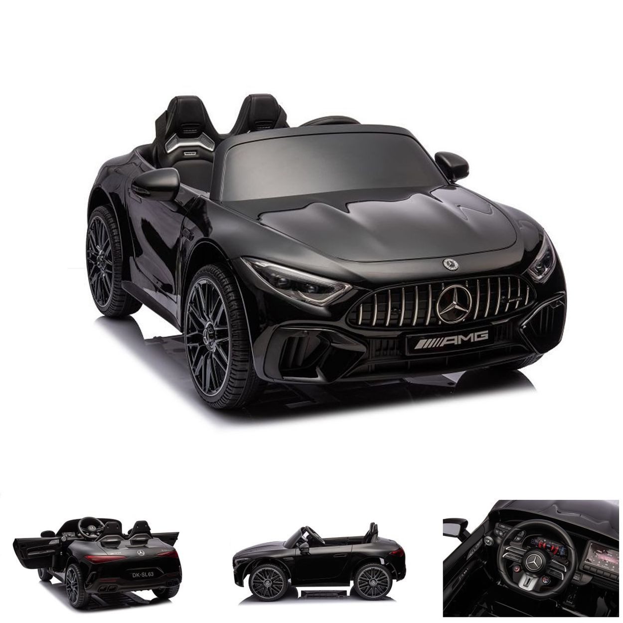 ES-Toys Elektro-Kinderauto Kinderauto Mercedes SL63 AMG, Belastbarkeit 40 kg, EVA-Reifen Stoßdämpfer lizenziert