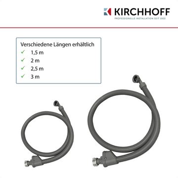 Kirchhoff Zulaufschlauch, Zubehör für Waschmaschinen, Sicherheits-Zulaufschlauch, 3/4"IG x 2 m x 3/4"IG, 10bar/90°C