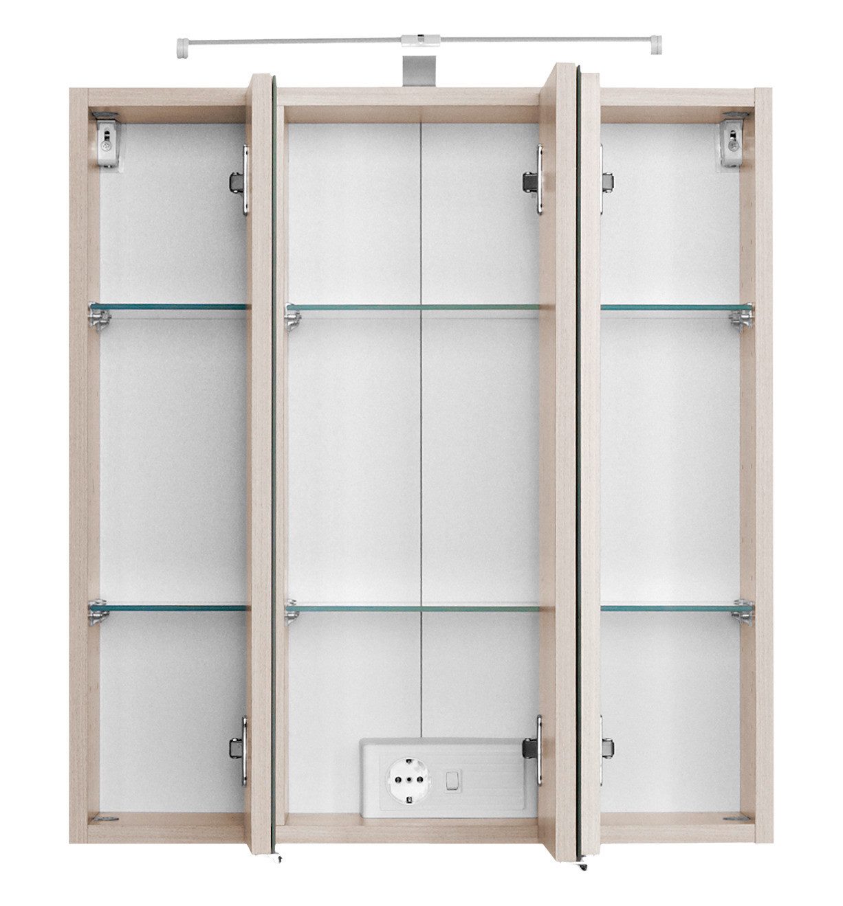 Basera® Spiegelschrank Ondine 60 cm breit mit LED-Beleuchtung buche, Badezimmermöbel