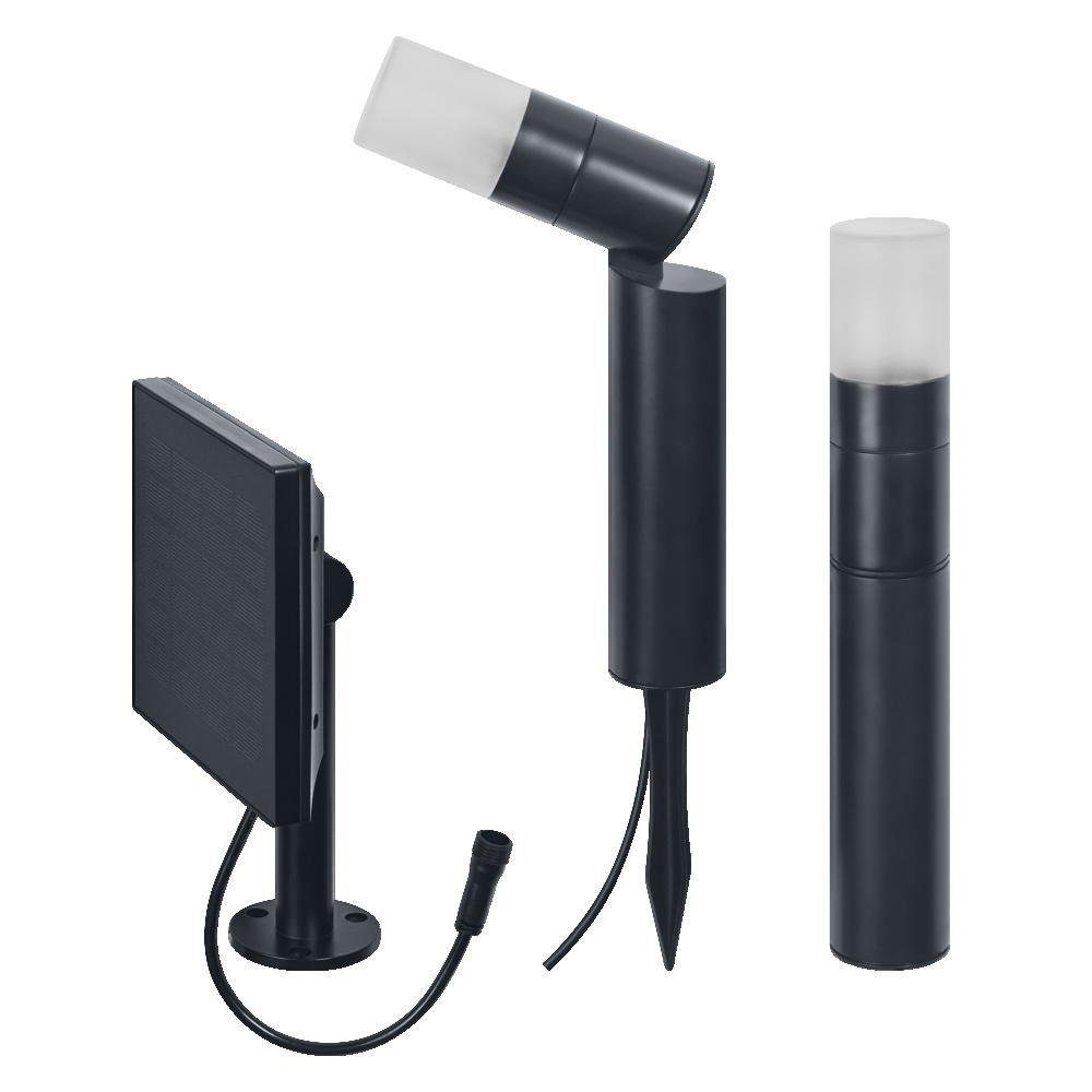 Ledvance LED Solarleuchte SMART+ Bluetooth Angabe, enthalten: 2x RGBW, Solar Solarleuchten LED, warmweiss, Leuchtmittel in Wegeleuchte keine fest 1W Schwarz 200lm verbaut, LED Ja