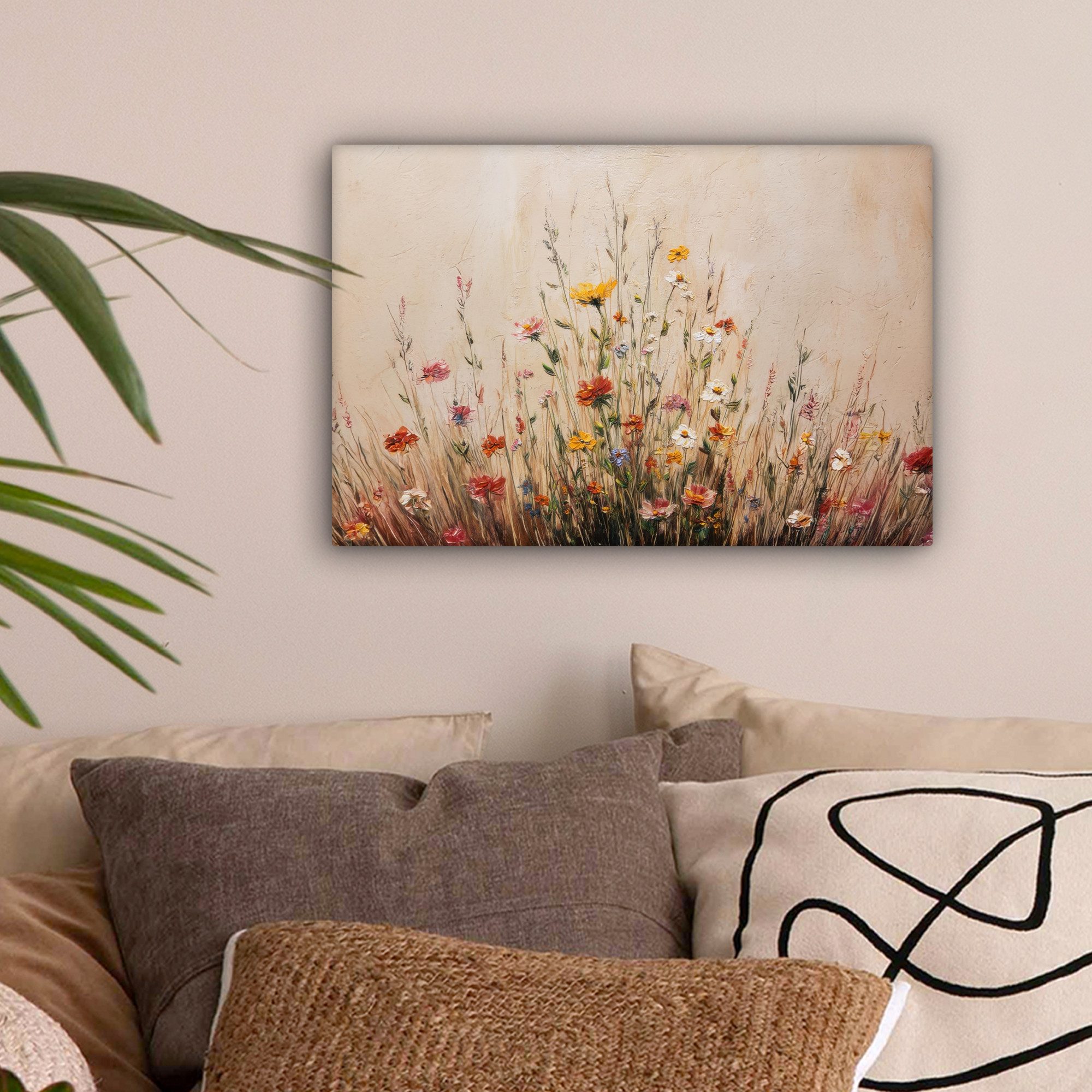 OneMillionCanvasses® Leinwandbild Wildblumen - Pinselstriche - günstig online kaufen