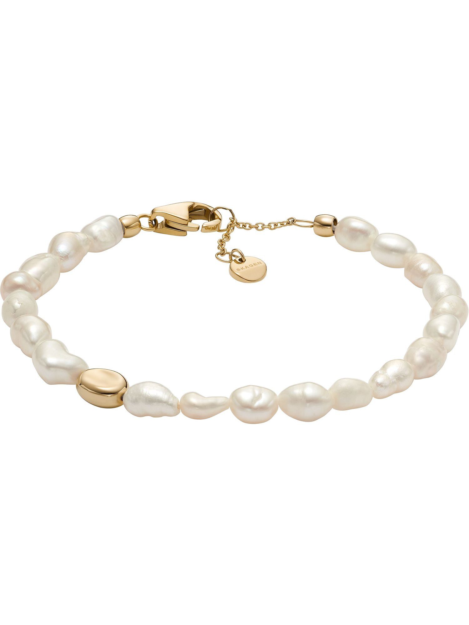 SKAGEN Edelstahlarmband Skagen Damen-Armband Edelstahl Süßwasserperle, Modern