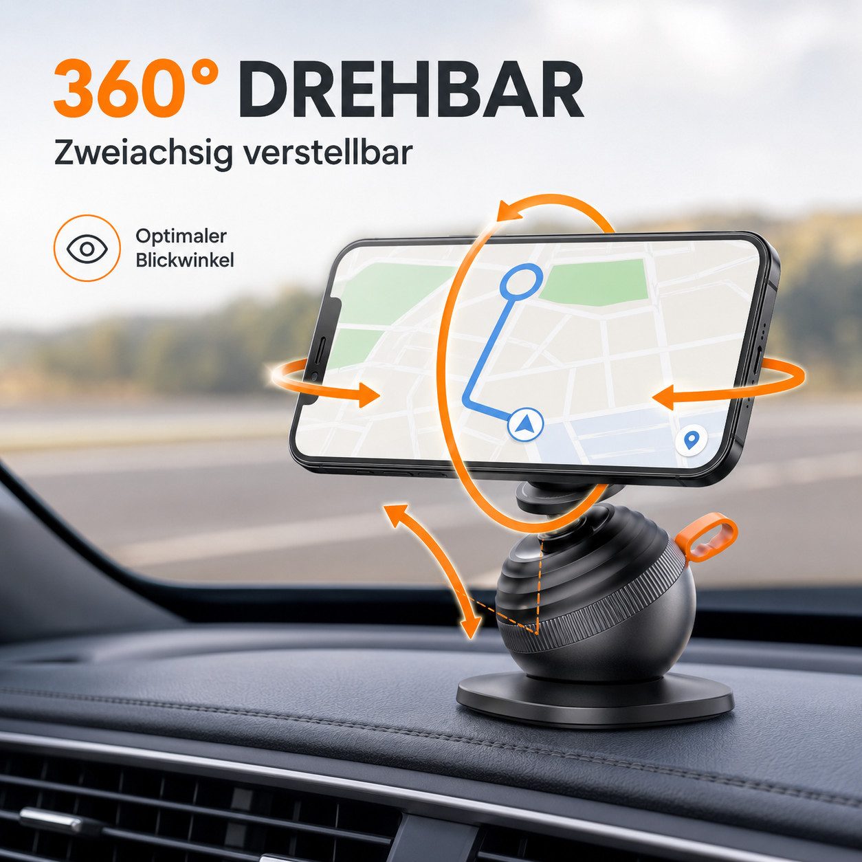 Luckice Handy-Halterung Stark magnetische Handyhalterung für das Armaturenbrett im Auto, (Set, Universell passend für Auto, Für Schreibtisch Fitnessstudio Reise – Bild 2 von 5