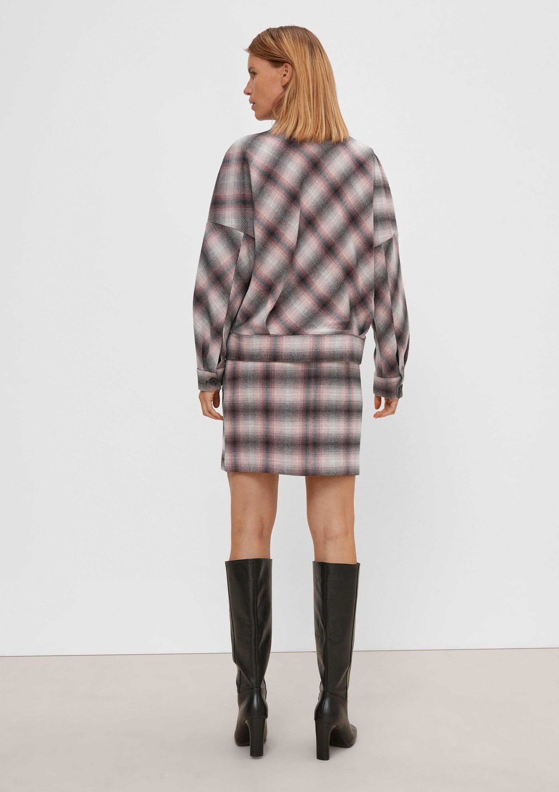 comma Funktionsjacke Indoor-Jacke Blouson mit Karomuster