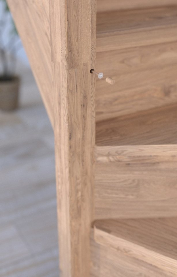 Thumbnail - Starwood Raumspartreppe Holztreppe Rhodos in ¼ gewendelter Ausführung rechts-Eiche-Holz-Holz