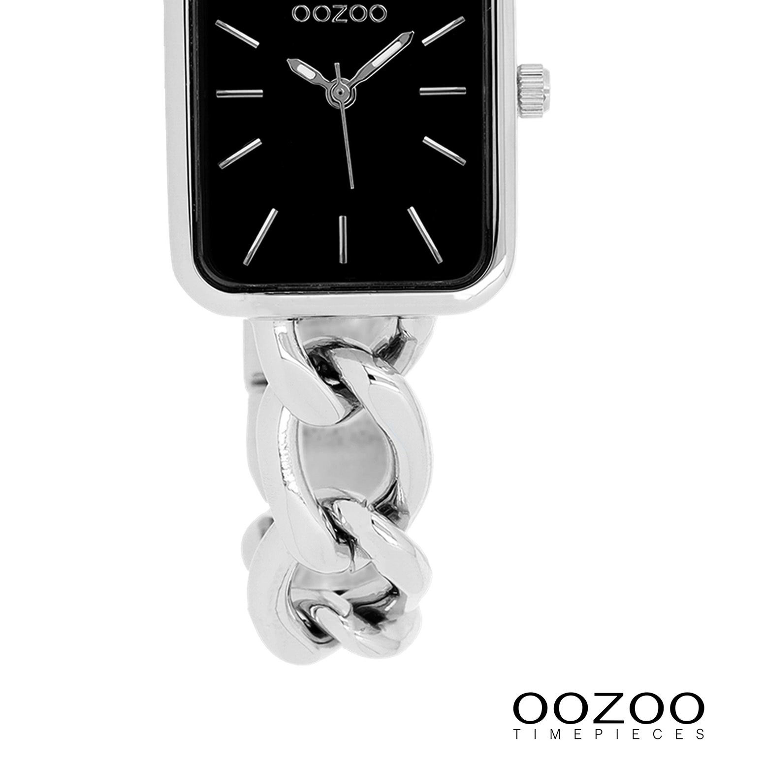 OOZOO Quarzuhr Oozoo Damen Armbanduhr Timepieces Analog, (Analoguhr), Damenuhr rechteckig (ca. 22,5x28,5mm) Edelstahlarmband, Fashion-Style
