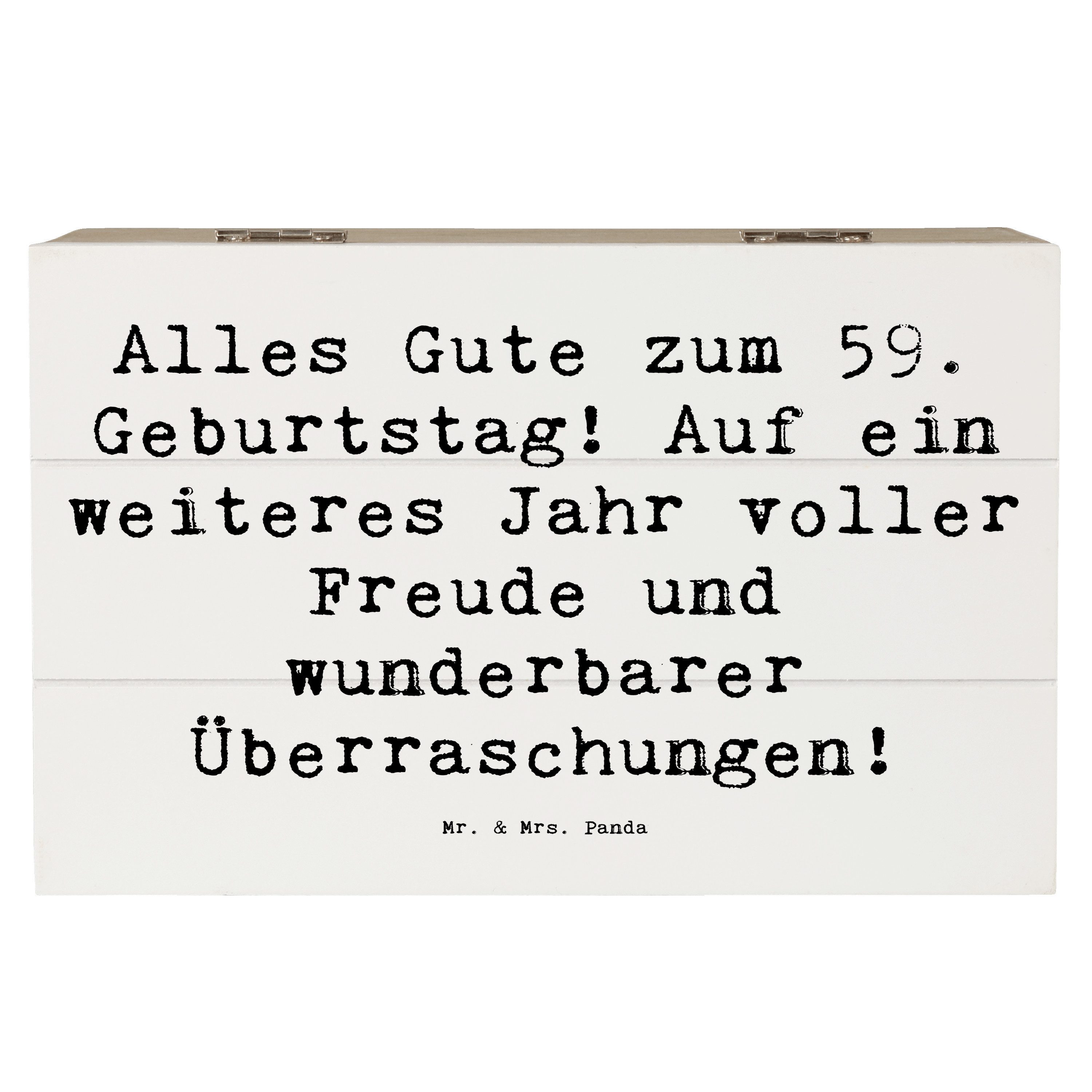 Mr. & Mrs. Panda Dekokiste 19 x 12 cm Spruch 59. Geburtstag Weiß