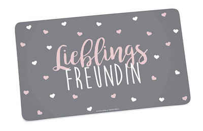 Geda Labels GmbH Frühstücksbrett Lieblingsfreundin, Melamin, Grau, 23,5x14,5x0,3cm, spülmaschinengeeignet