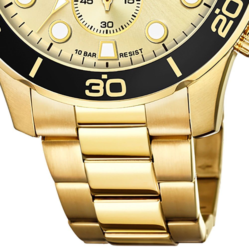Lotus Quarzuhr Lotus Herren Armbanduhr Krohno 18758/2, (Chronograph), Herrenuhr rund, (ca. 45mm), Edelstahl, Edelstahlarmband, Fashion-Style