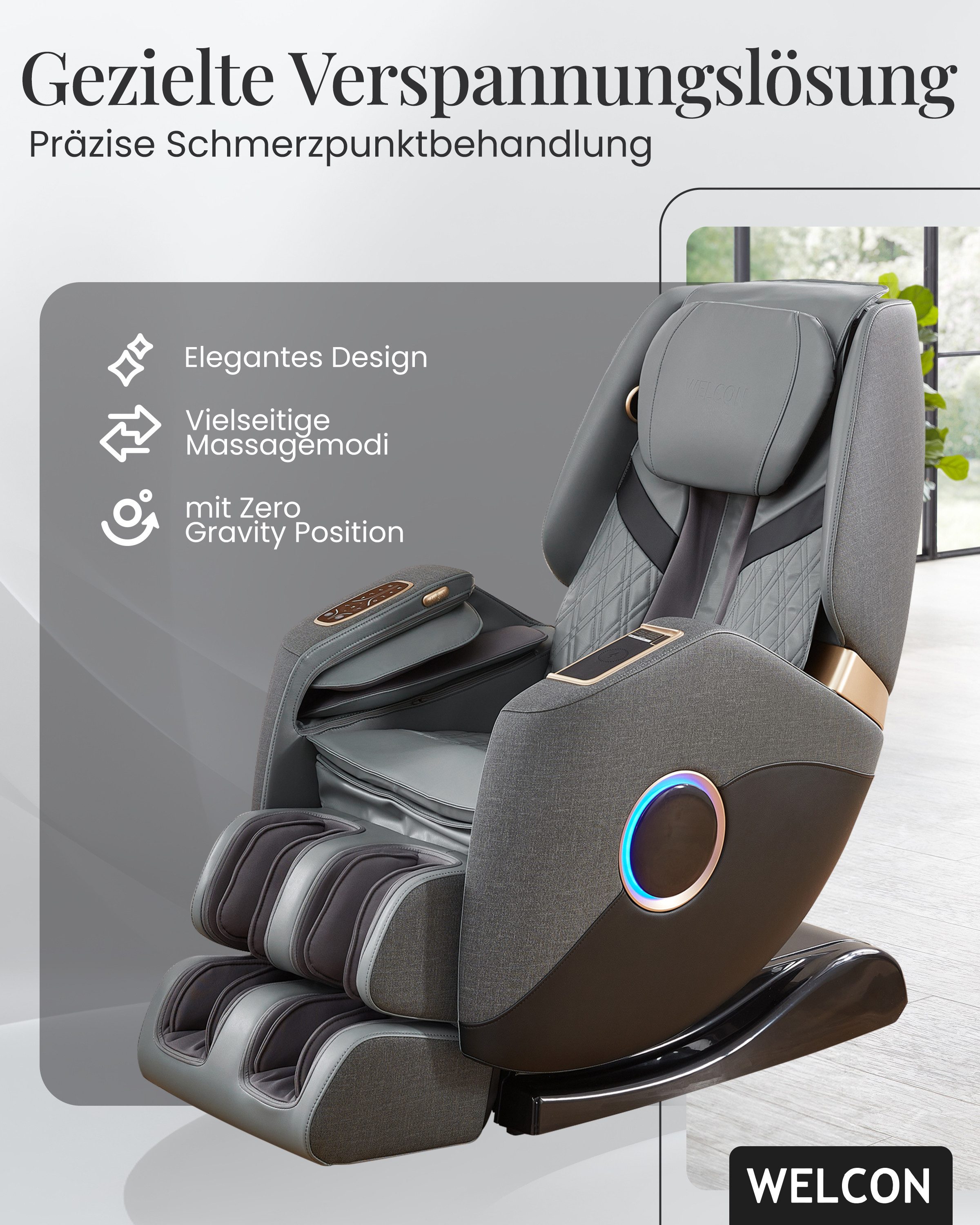WELCON Massagesessel Massagesessel EASYRELAXX PLUS, Heizung, Ganzkörpermassage, mit Relaxfunktion