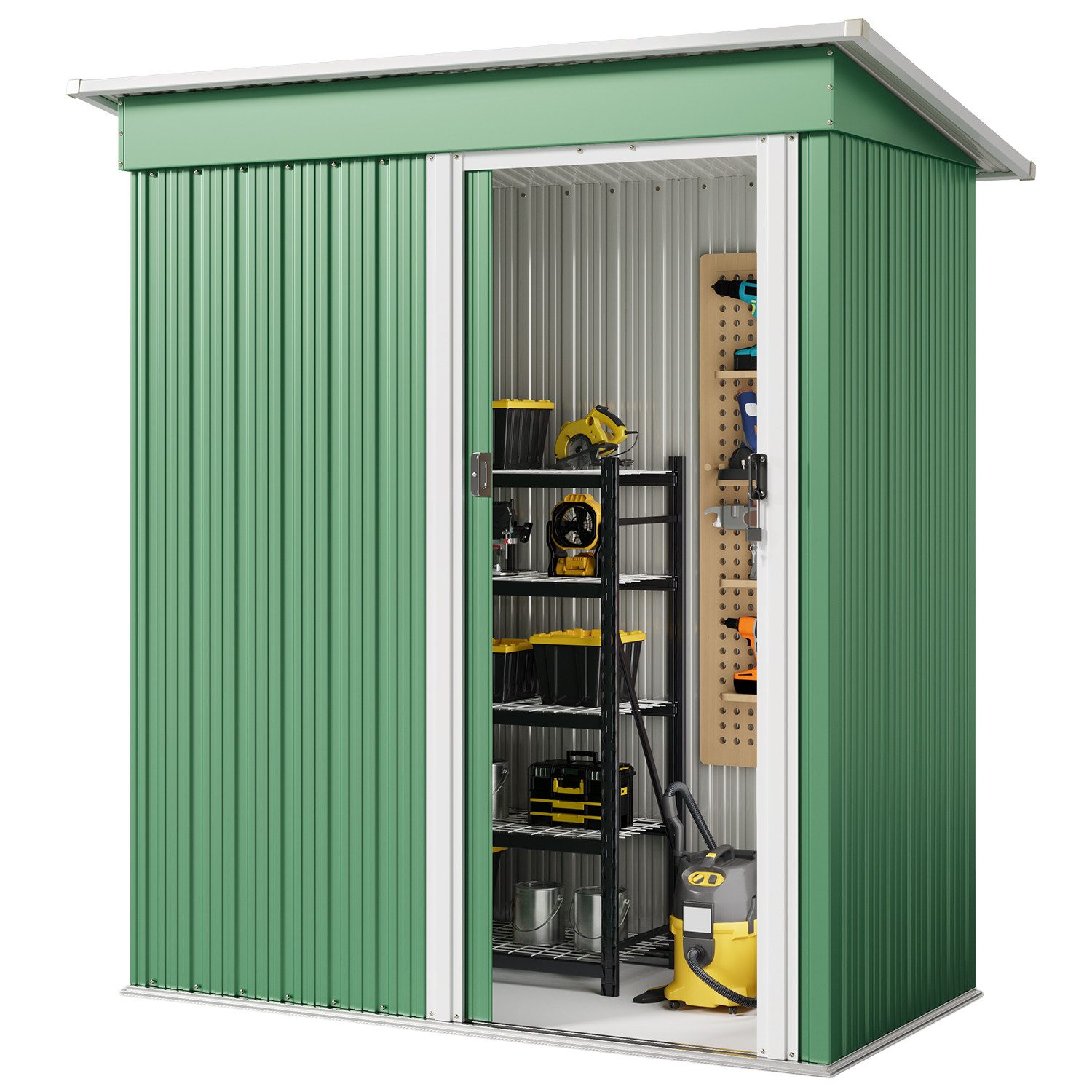 Bealife Gartenhaus Robuster Metall-Gartengeräteschuppen 163 x 77 x 170 cm