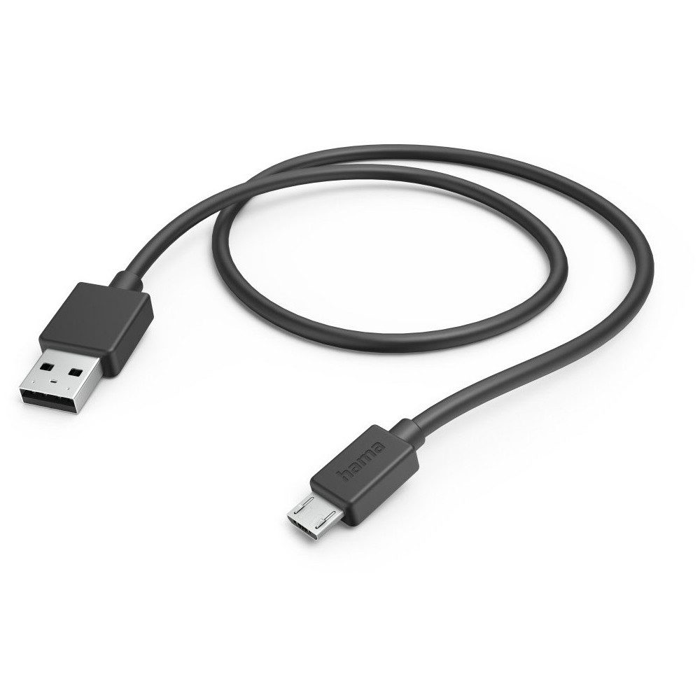 Hama Hama Ladekabel USB-A > Micro-USB (1m) schwarz USB-Kabel, USB 2.0, USB 2.0, Tragbar