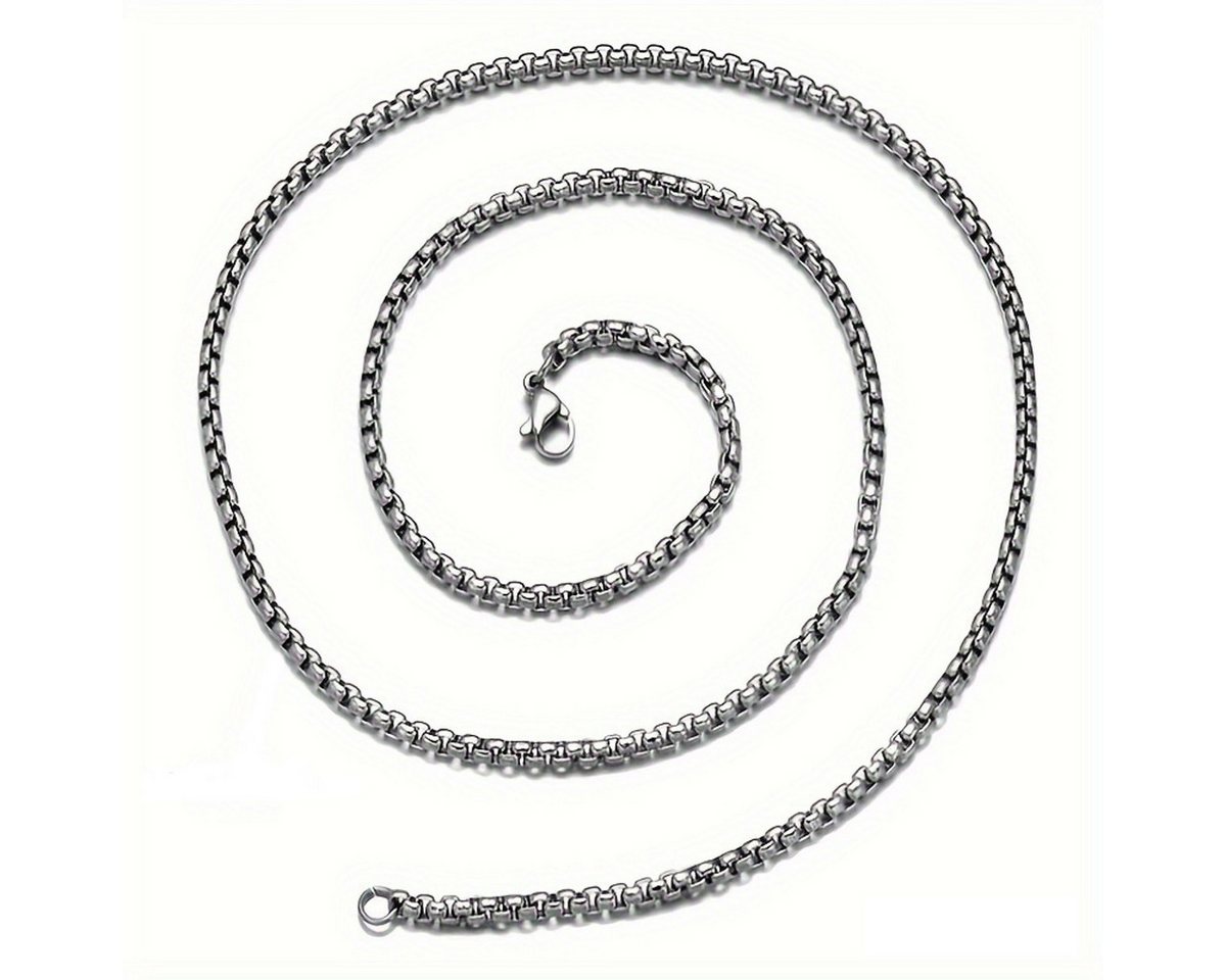 KARMA Edelstahlkette Halskette Herren DamenKett silber 55 o. 60 cm (wasserfest & antiallergisch, 1-tlg., Erbskette), Herrenschmuck Damenschmuck
