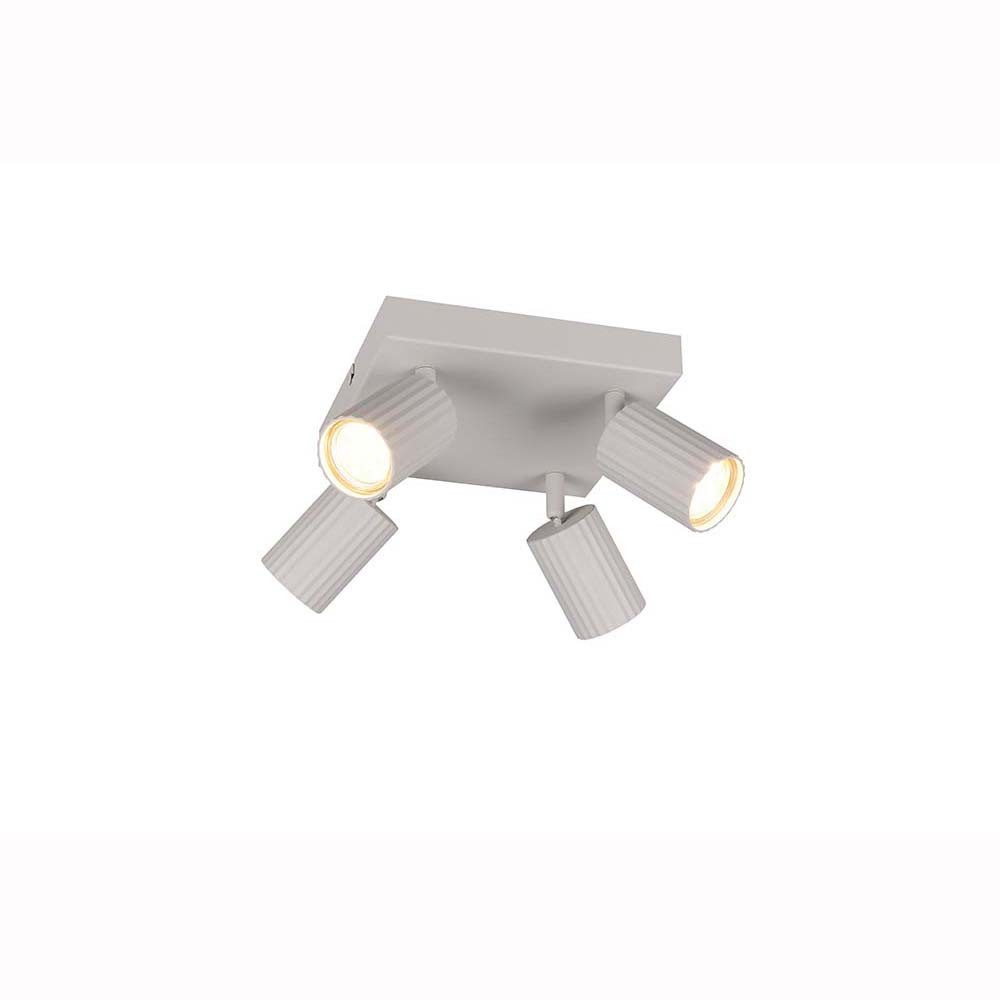 TRIO Leuchten Deckenspot, Leuchtmittel nicht inklusive, Deckenstrahler Spotleuchte Deckenlampe Flur Metall grau 4-flammig