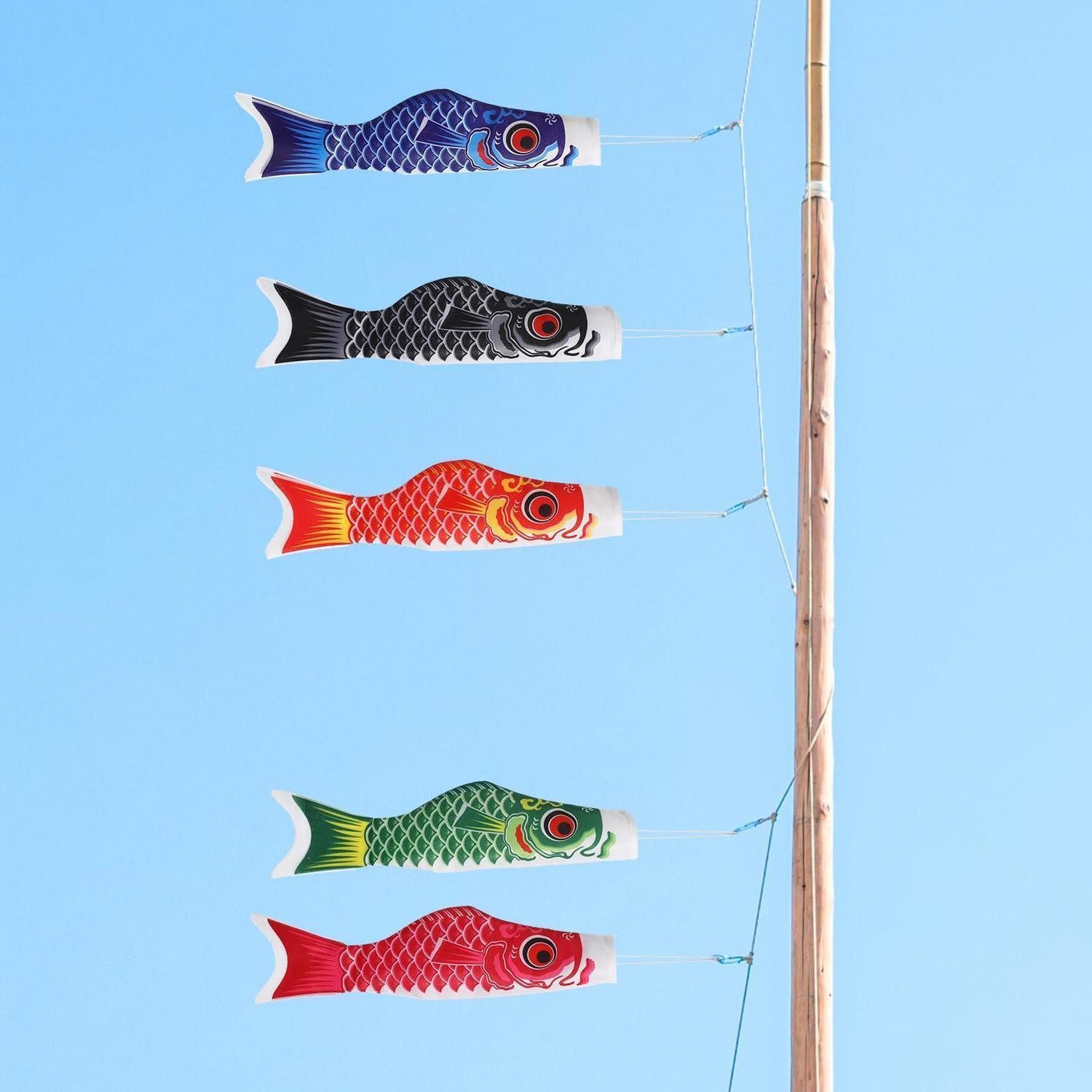 LuxusKollektion Flagge Karpfenflagge 5er Set Satin Japan Deko (5-St)