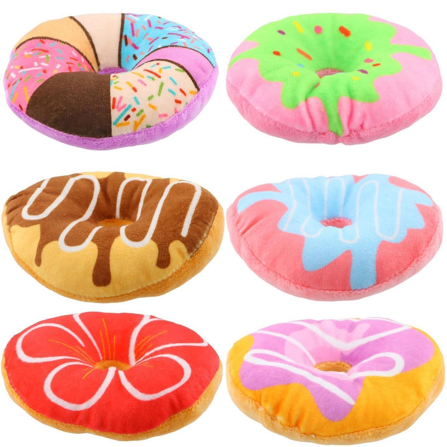 LuxusKollektion Tierquietschie Katzenspielzeug Donut 6er Set Quietsch, Textil, (6-tlg)