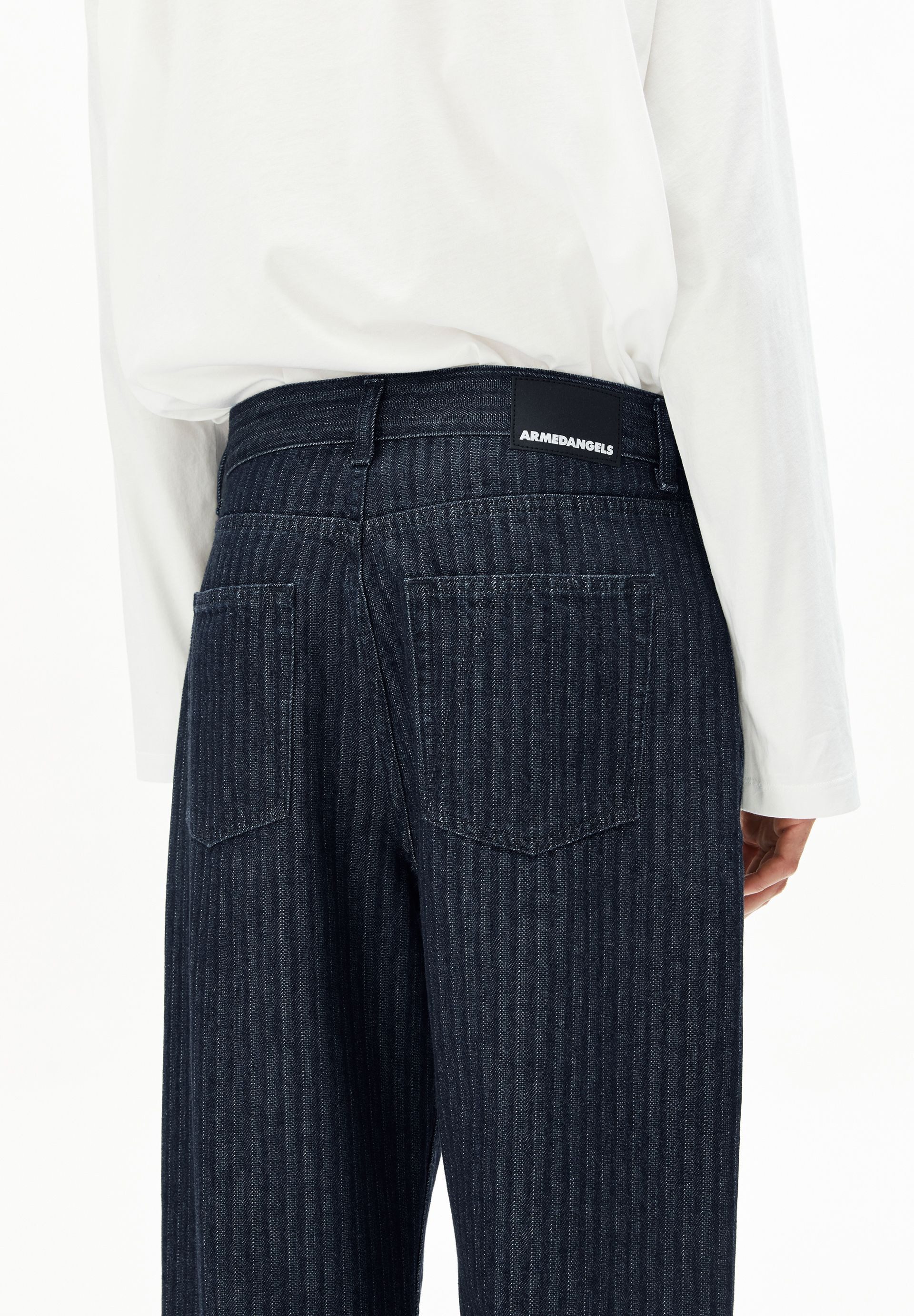 Armedangels Boyfriend-Jeans HAAYI HERRINGBONE Baggy Jeans Bio-Baumwolle (Non-Stretch) Low waist