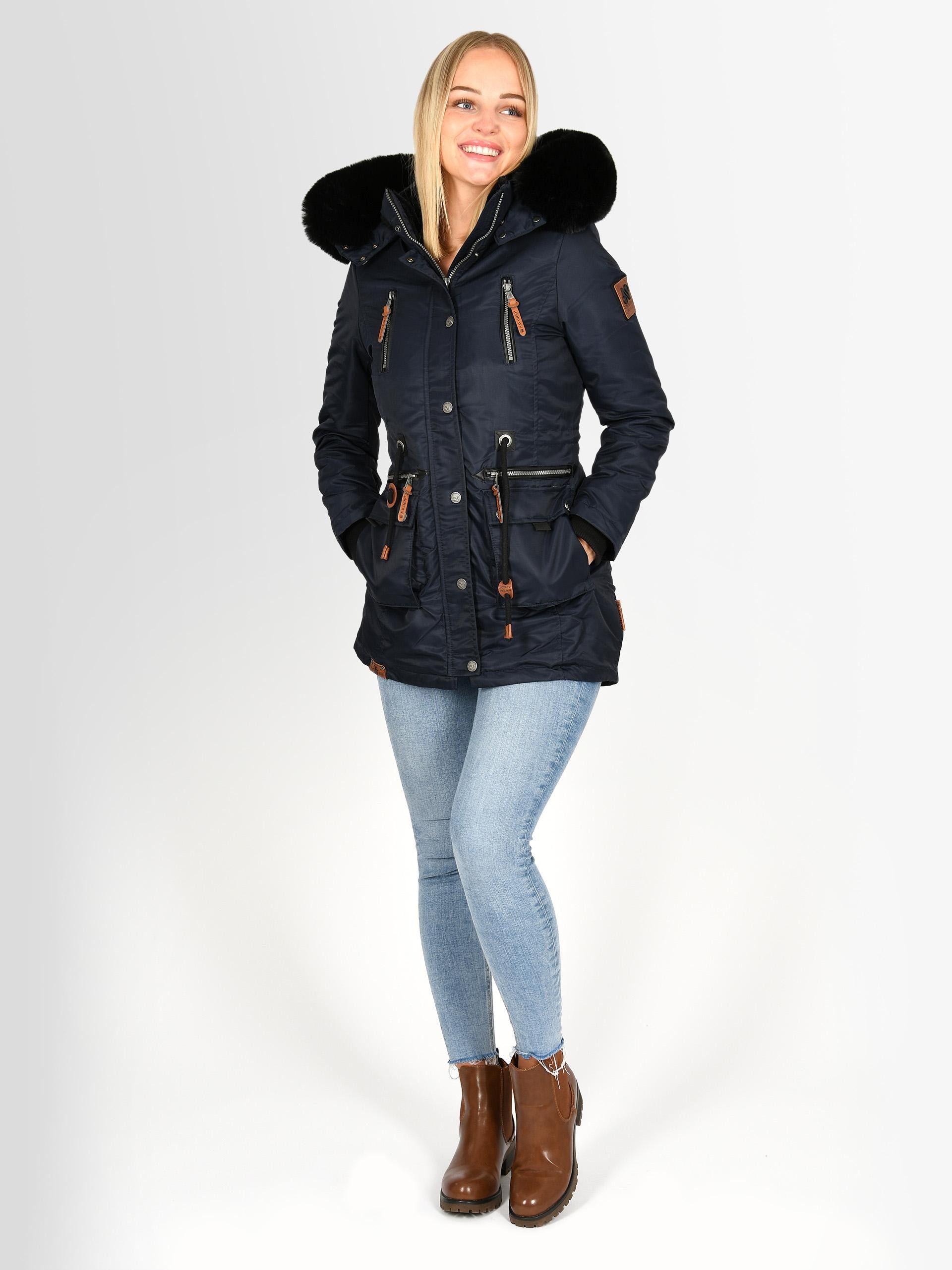 Navahoo Winterjacke Navahoo Mangala Princess Damen Winterjacke B873 mit abnehmbarer Kapuze