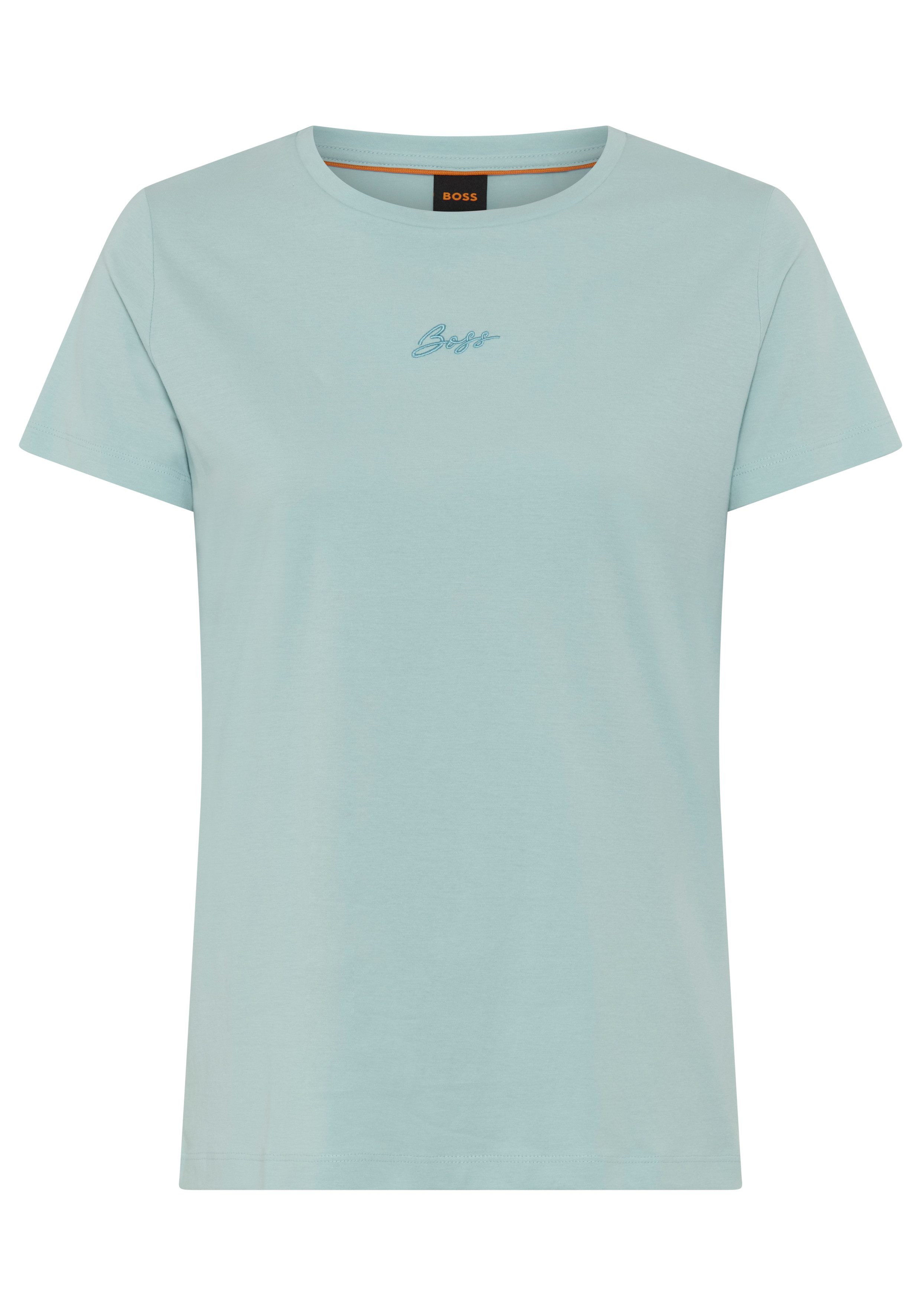BOSS ORANGE T-Shirt Elove Embro Premium Damenmode mit Rundhals, Slim Fit