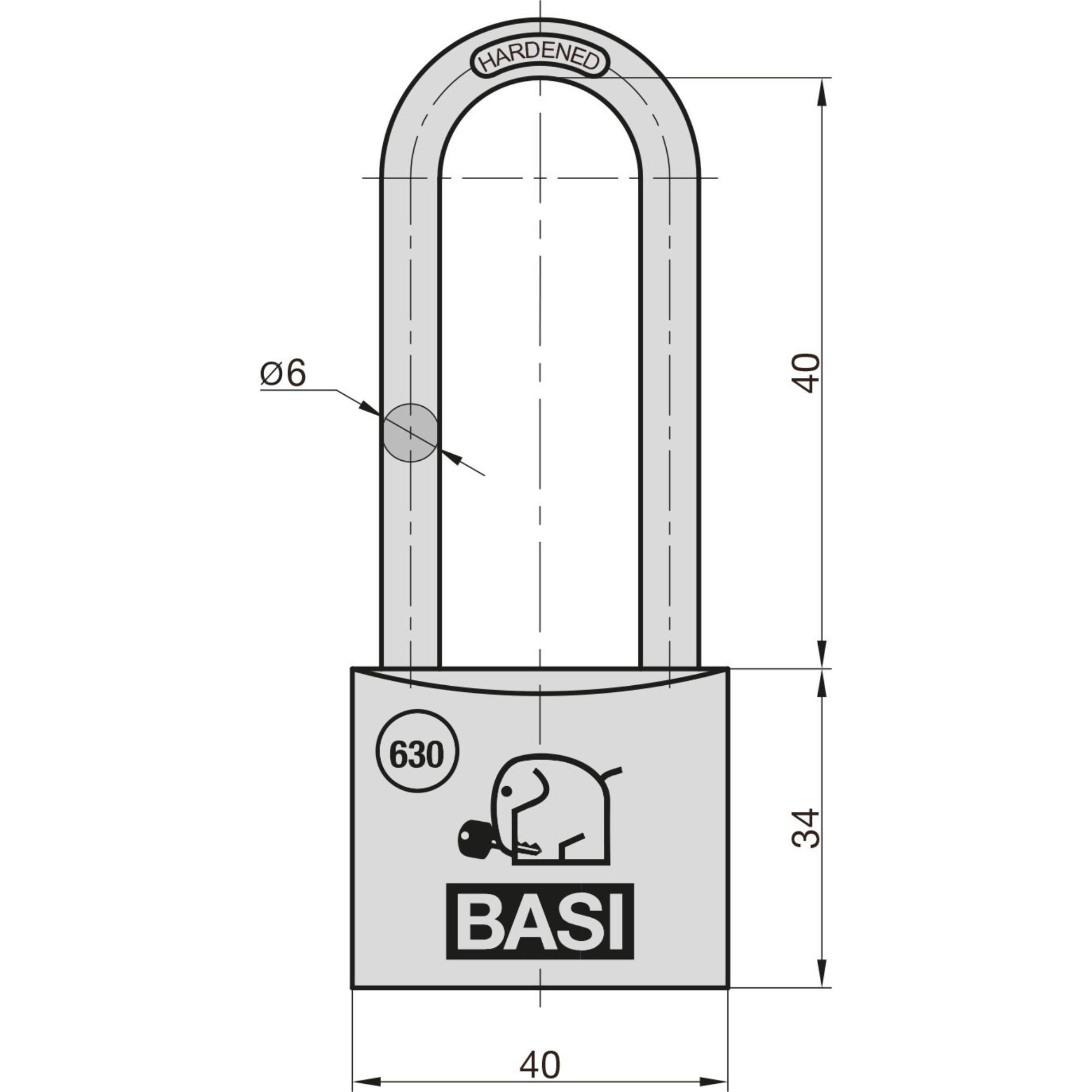 BASI Vorhängeschloss Vorhangschloss, (Spar-Set, 2-tlg), 2er Set, Breite 40 mm, Höhe Bügel 40 mm, Aluminium, 4 Schlüssel, VS