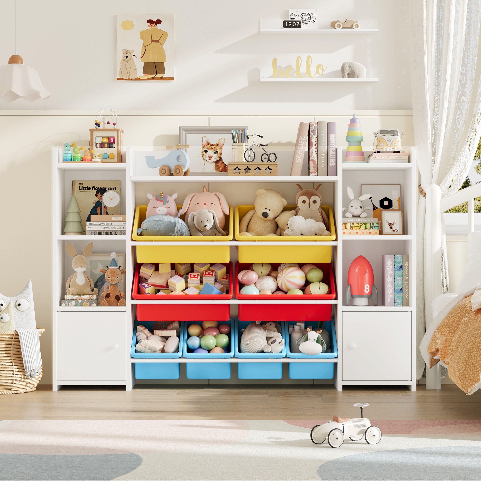Homfa Kinderregal mit 8 Boxen 138x29x94 günstig online kaufen