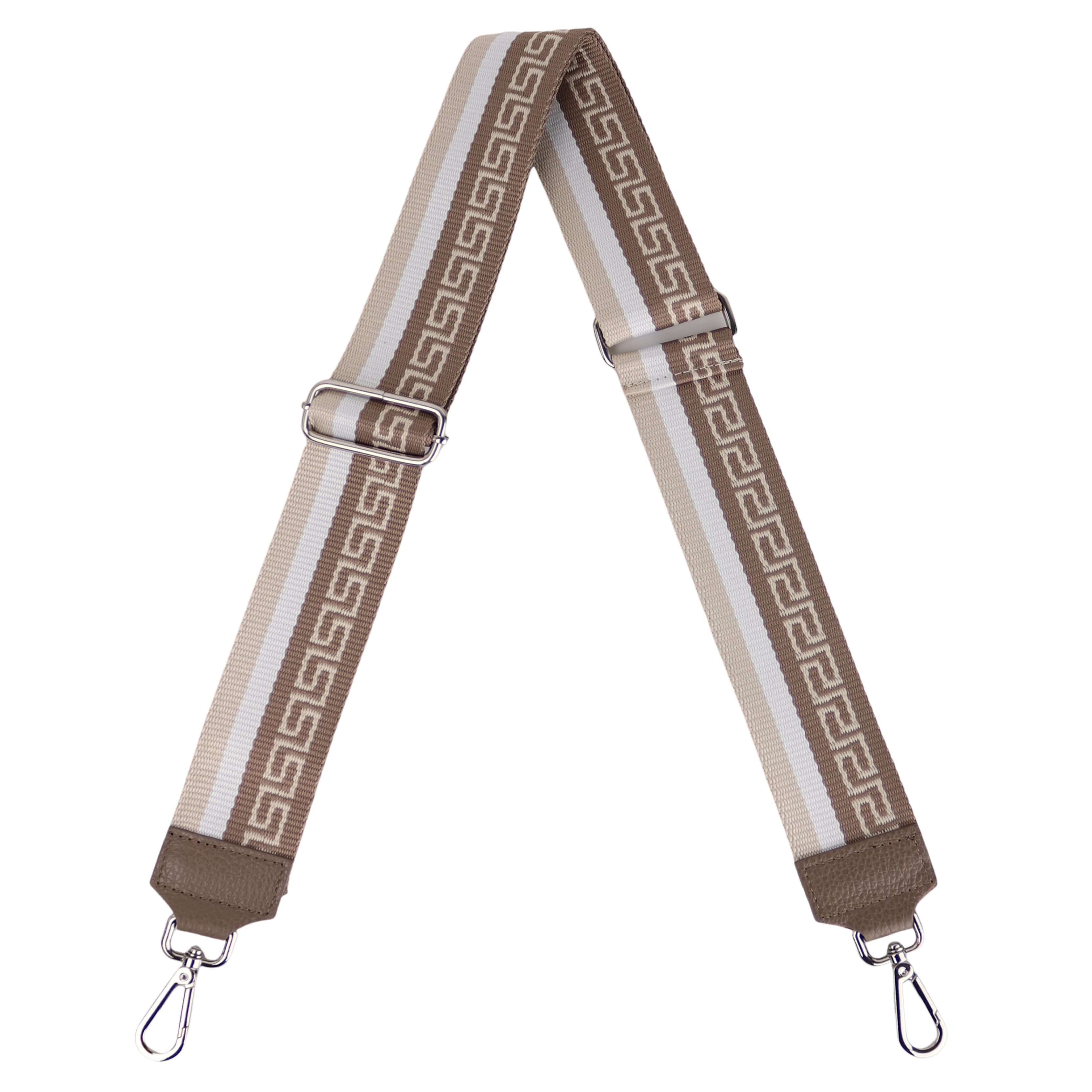 MIRROSI Schulterriemen Made in Italy aus Echtleder Schultergurt für Tasche zum Wechseln (Farben in: Braun, Cognac,Taupe, Helltaupe, 1x Taschengurt) 5cm Breit Bohemian Style