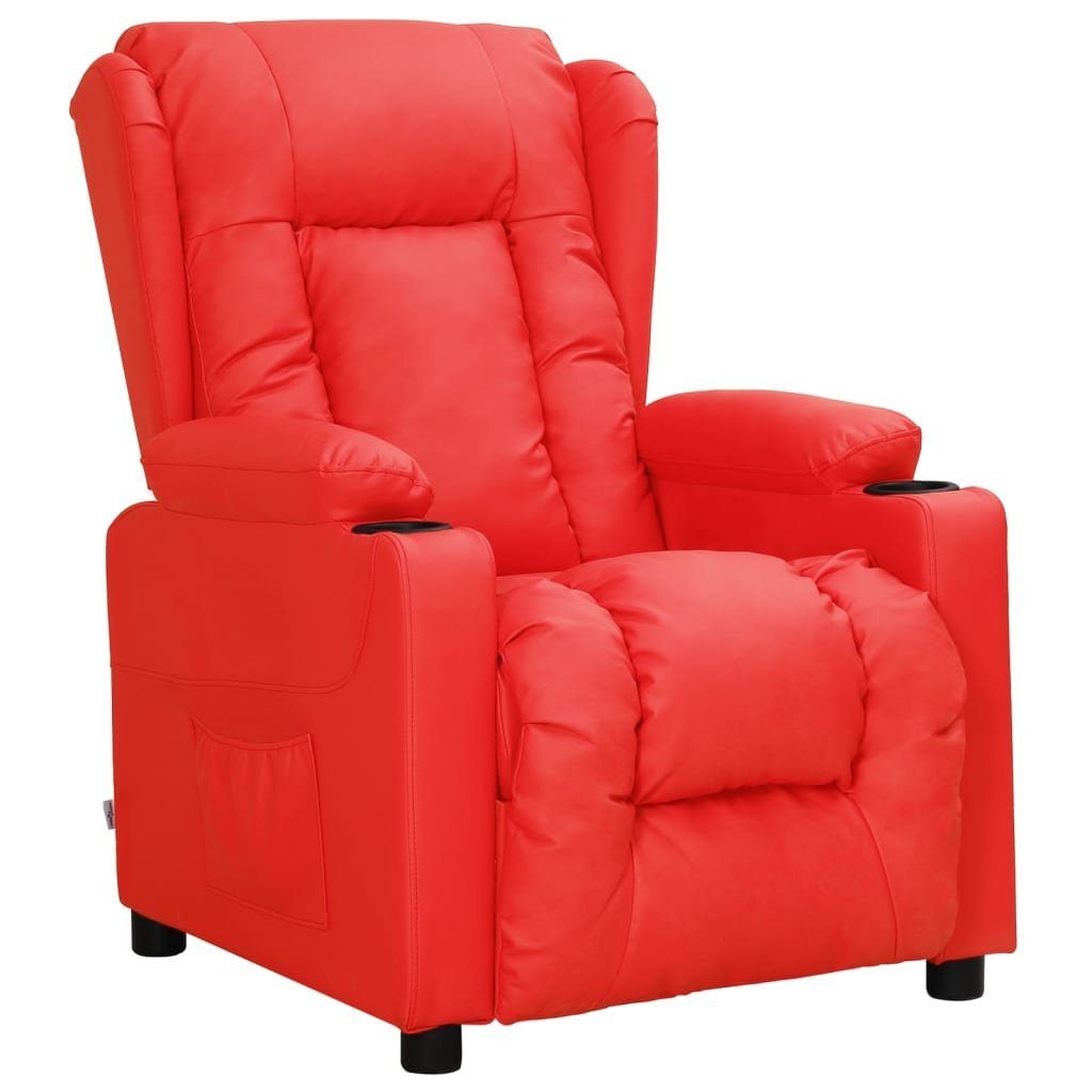 furnicato Relaxsessel Rot 72,5 x 96 x 99,5 cm mit Kunstleder und Metall, Kino-Sessel mit Liegefunktion, Getränkehaltern und Massivholzrahmen