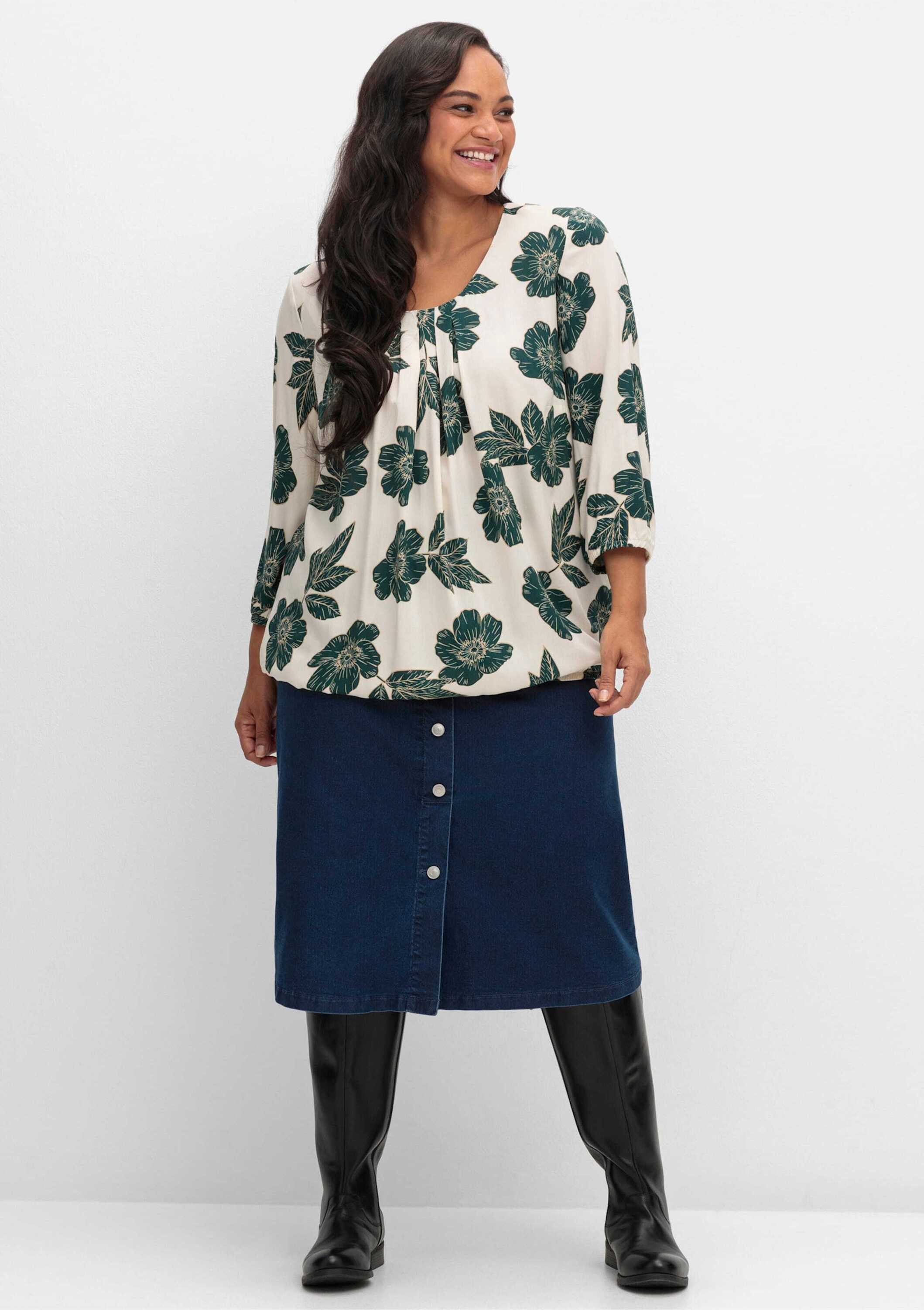 Sieh an! Klassische Bluse Schlupfbluse 3/4-Arm