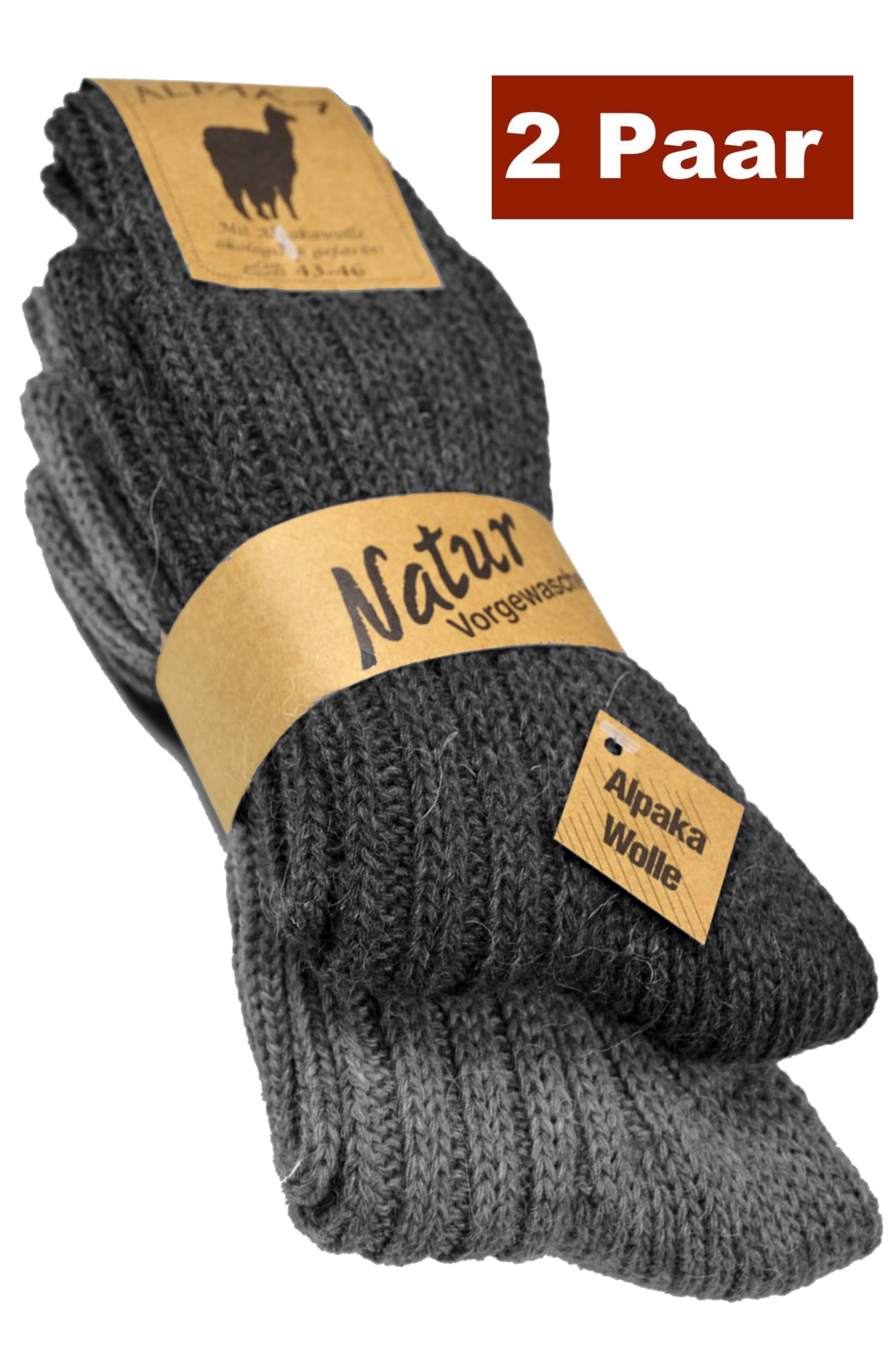 Cocain underwear Wandersocken Extrem Warme dicke weiche Alpaka Носки Wollsocke Alpacka Wolle Thermo (2-Paar) Alpaka Wollsocken für Männer Frauen Kinder