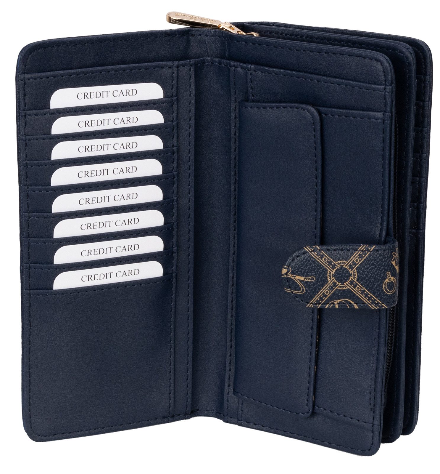 Giulia Pieralli Geldbörse Giulia Pieralli Damen Geldbörse Geldbeutel Brieftasche Portmonee XXL, Damen Geldbörse klappbar mit Reißverschluss Portemonnaie Geldbeu – Bild 5 von 5