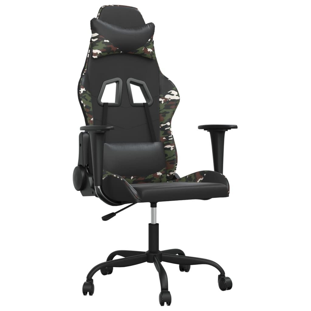 vidaXL Gaming-Stuhl Gaming-Stuhl Schwarz und Tarnfarben Kunstleder (1 St)