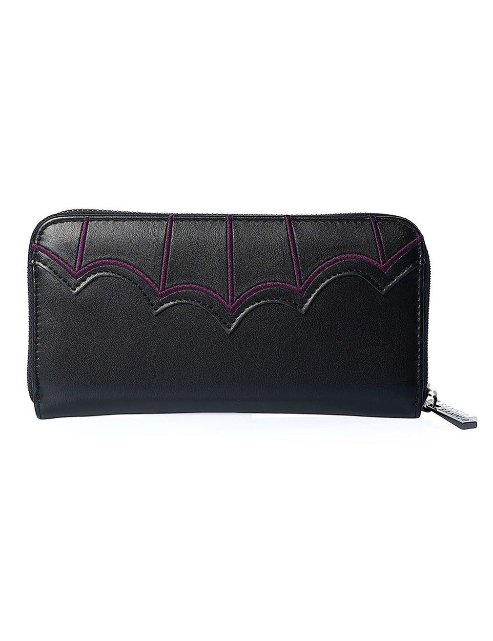 Banned Geldbörse Salem Lila, Bestickte Fledermäuse Gothic