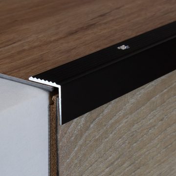 PROVISTON Treppenkantenprofil Aluminium, 20 x 20 x 1000 mm, Silber, Treppenkante, Winkelprofil