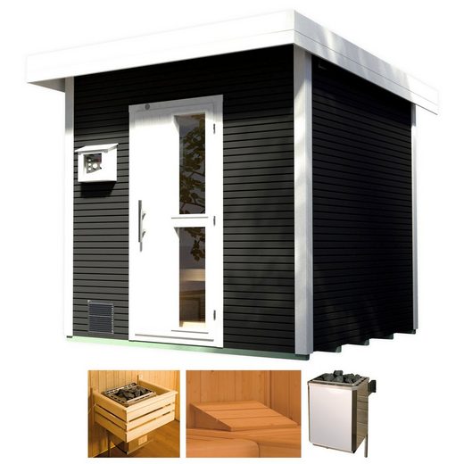 weka Saunahaus »Svendborg«, BxTxH: 262 x 298 x 253 cm, 45 mm, 9-kW-Ofen