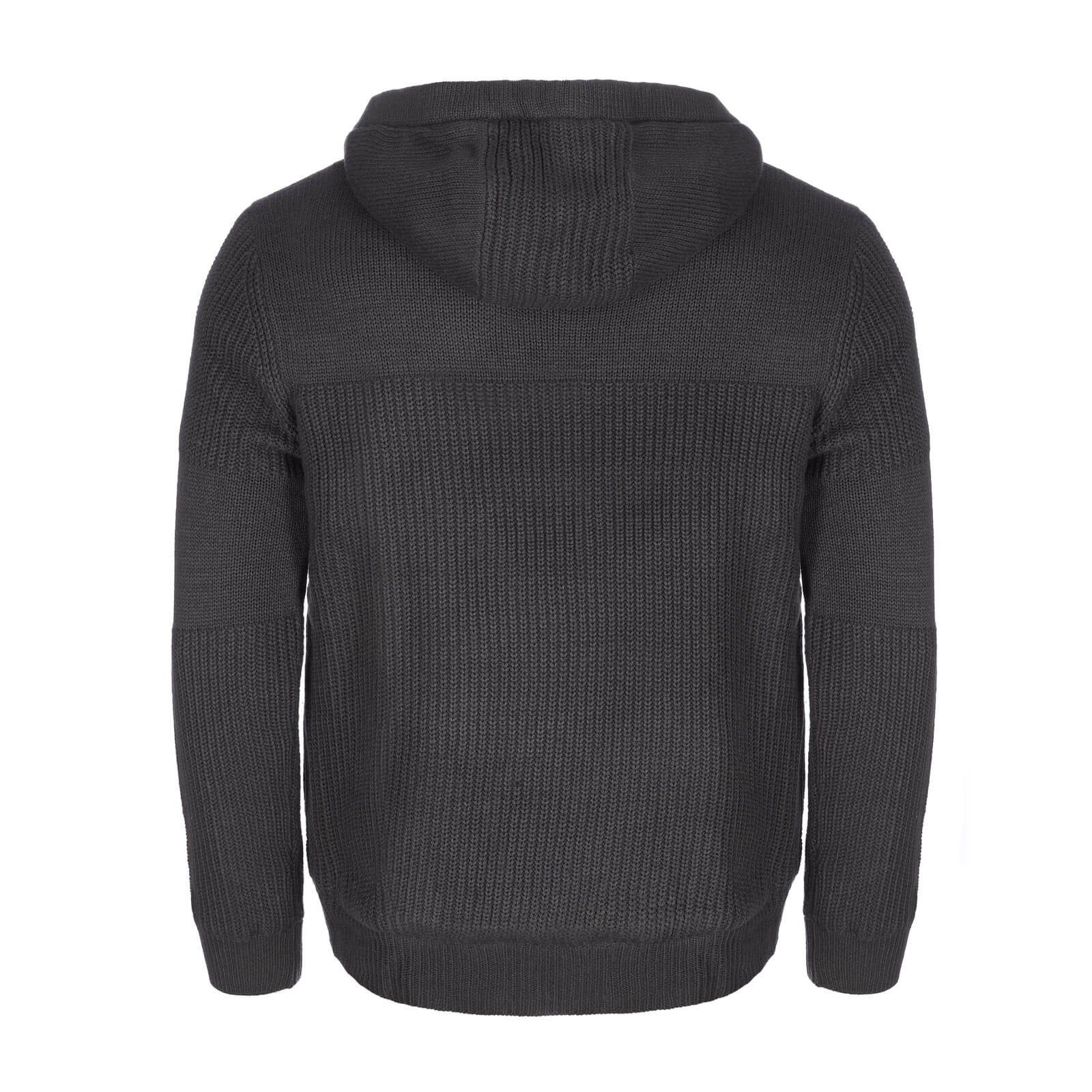 Baumfuchs Strickjacke Herren Jacke Melange-Optik mit Kapuze und eingestrick günstig online kaufen