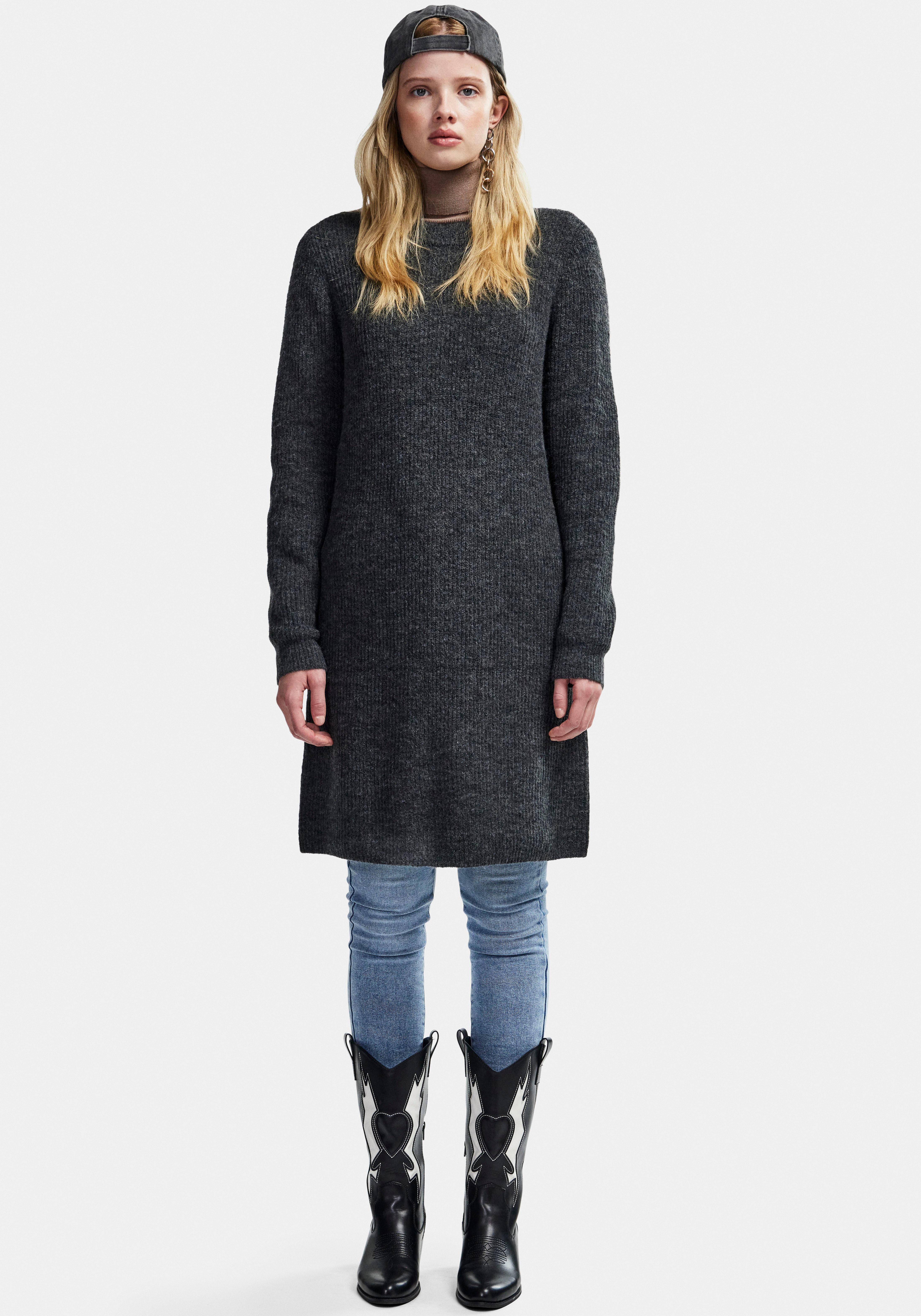 pieces Strickkleid PCELLEN LS O-NECK KNIT günstig online kaufen