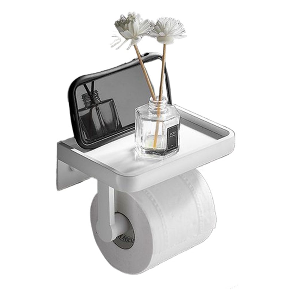 HYTIREBY Toilettenpapierhalter Mit Ablage, kein Bohren, Toilettenpapierhalter für Bad und Küche (1-St), 2 verschiedene Befestigungsoptionen