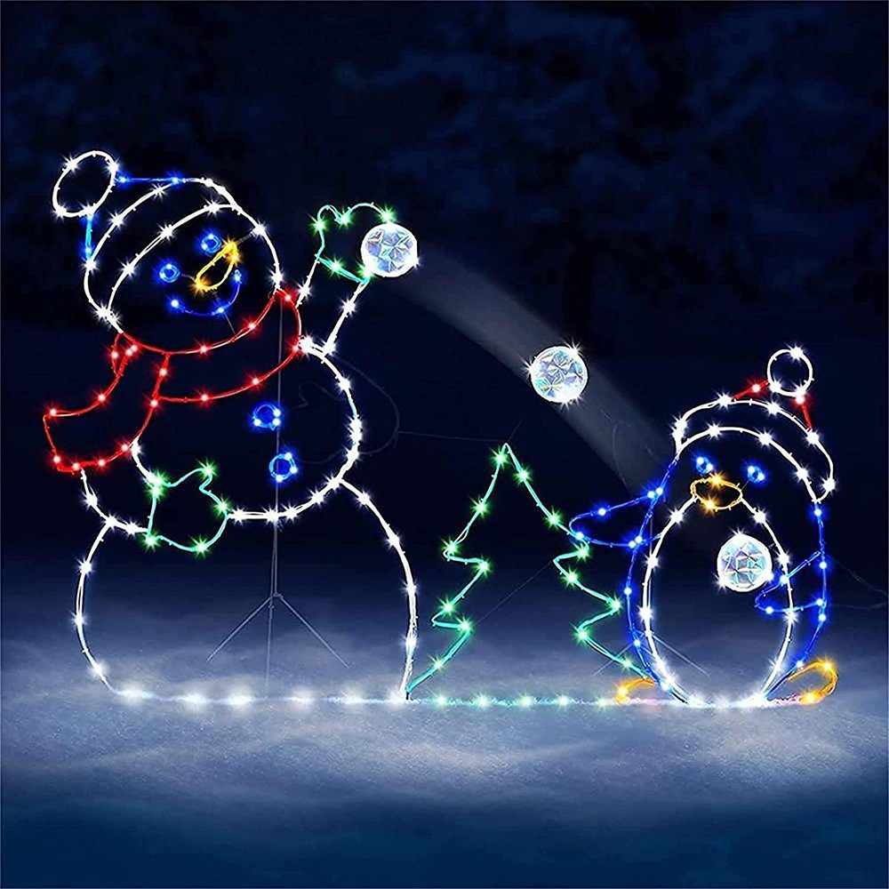 GelldG Weihnachtsfigur LED Schneemann Weihnachtsbeleuchtung Außen Weihnachtsdeko