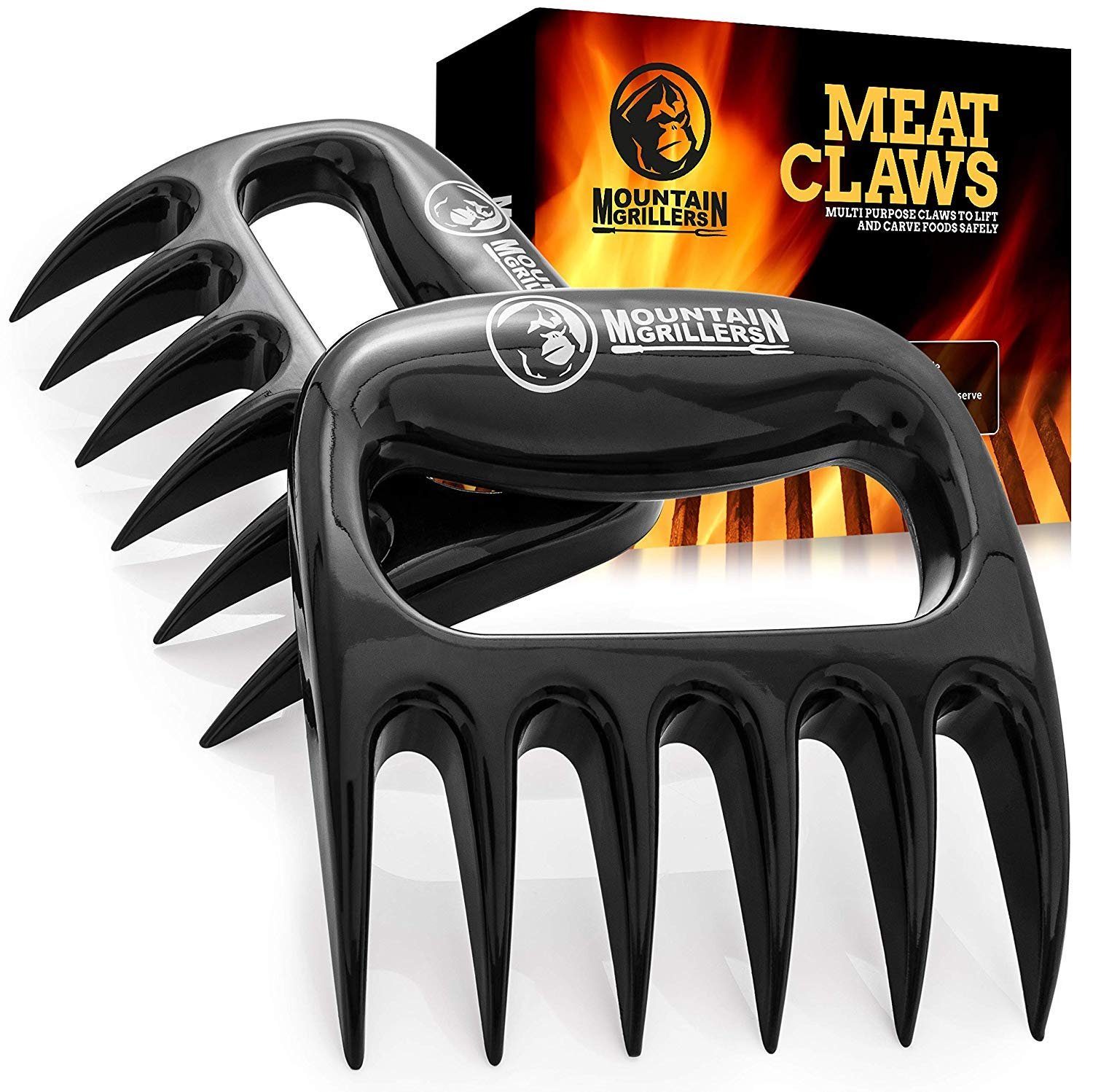 Mountain Grillers Grillbesteck-Set Krallen Hochwertige Meat Claws Für Amerikanisches Bbq Pulled Pork, Schwarz Kunststoff