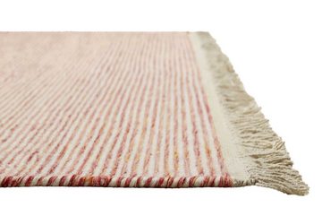 Teppich Amélie, Green Looop, Höhe: 6 mm, handgewebter Wollteppich mit Fransen, meliert