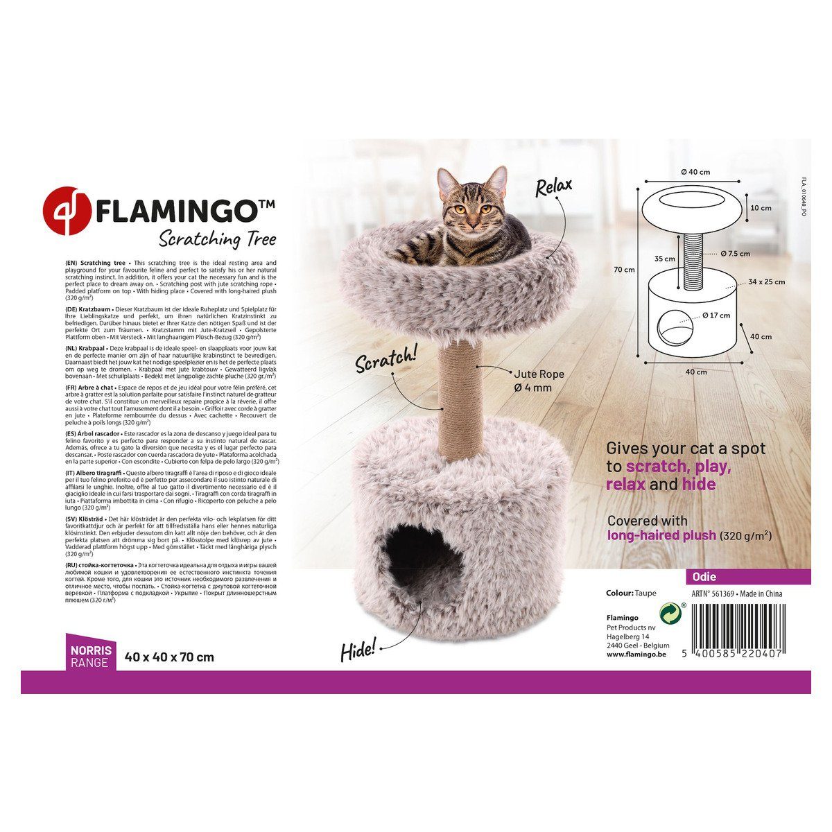 Flamingo Kratzbaum Kratzbaum Odie taupe