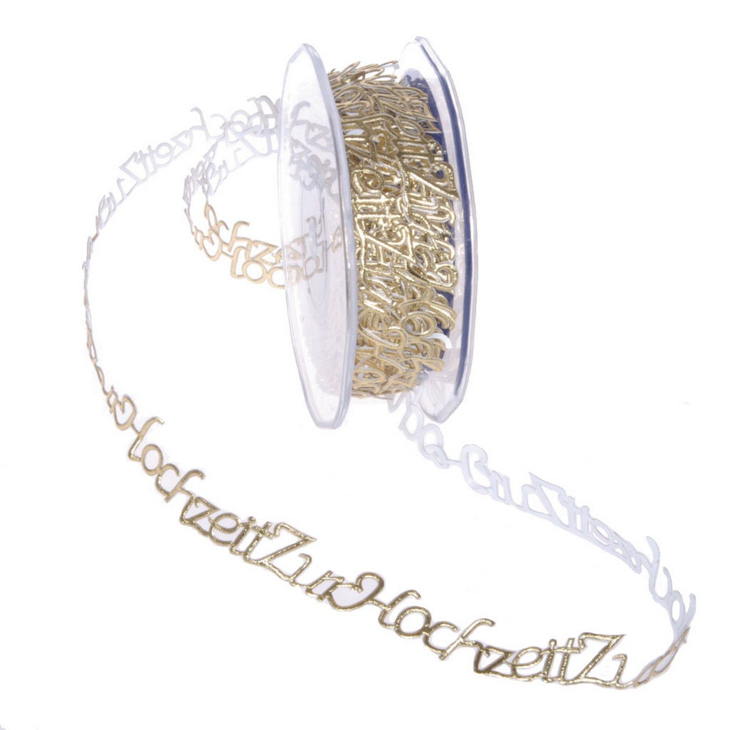 Deko AS Bastelband SekleBo® - Selbstklebende Bordüre ´Zur Hochzeit` Gold - 15mm - 10m -